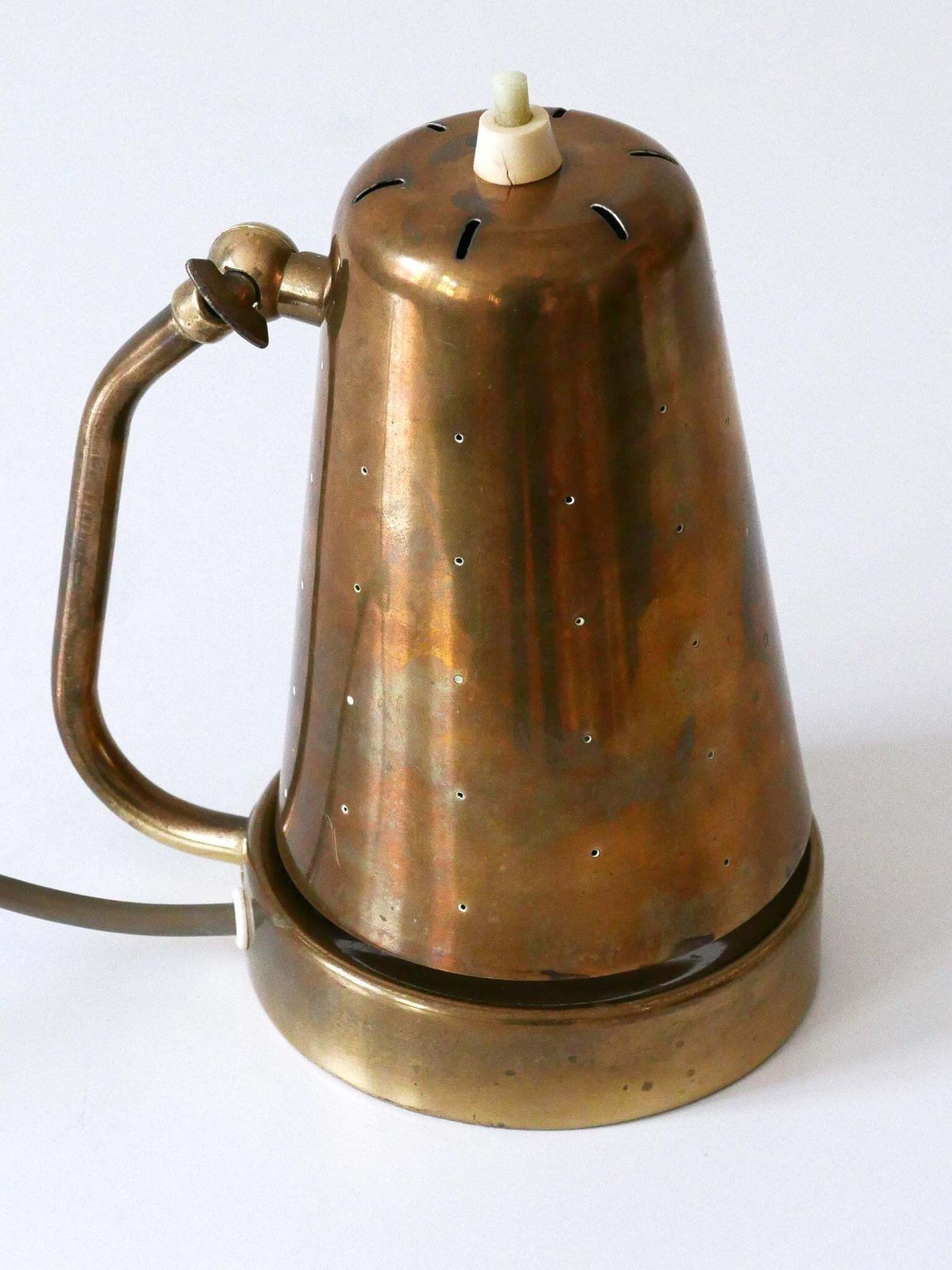 Lovely Mid Century Brass Table Lamp Or Wall Light By Borens Boras Sweden 1950s photo for sale