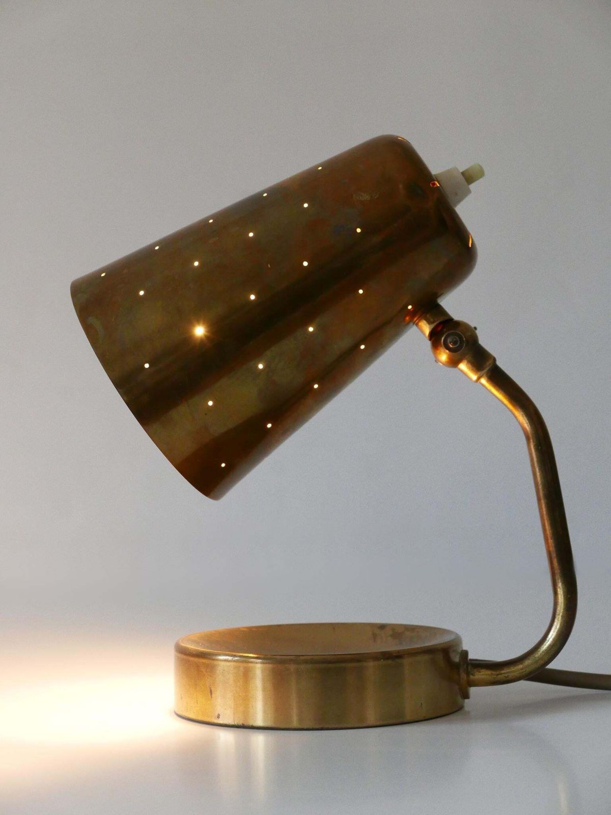 Lovely Mid Century Brass Table Lamp Or Wall Light By Borens Boras Sweden 1950s photo vintage