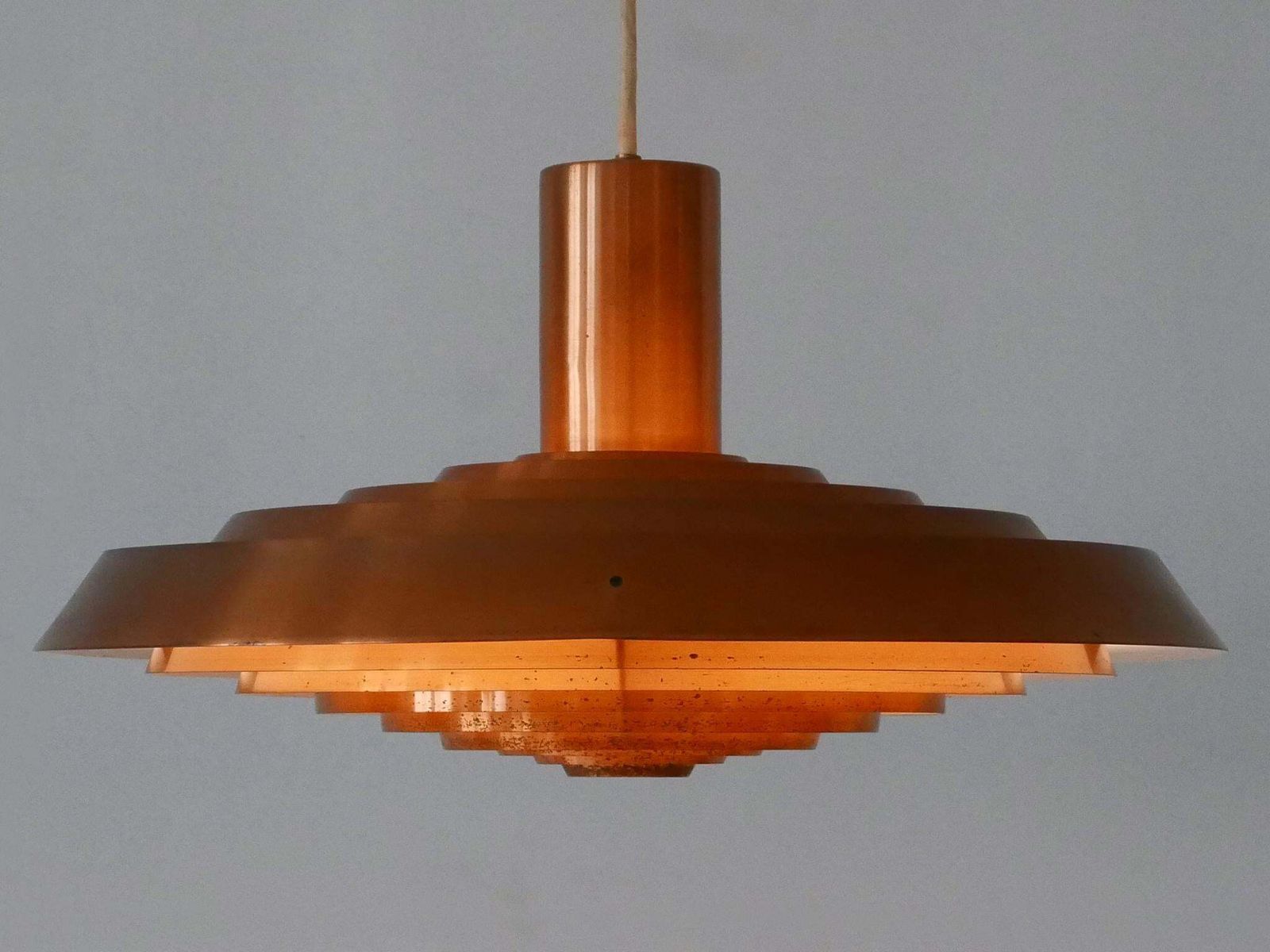 Rare Copper Plate Pendant Lamp By Poul Henningsen For Louis Poulsen Denmark 1958 photo furniture