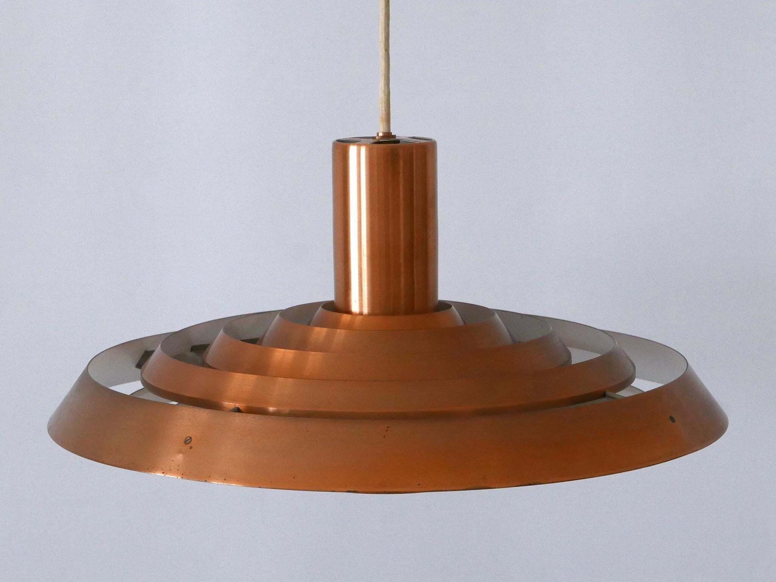Rare Copper Plate Pendant Lamp By Poul Henningsen For Louis Poulsen Denmark 1958 photo vintage