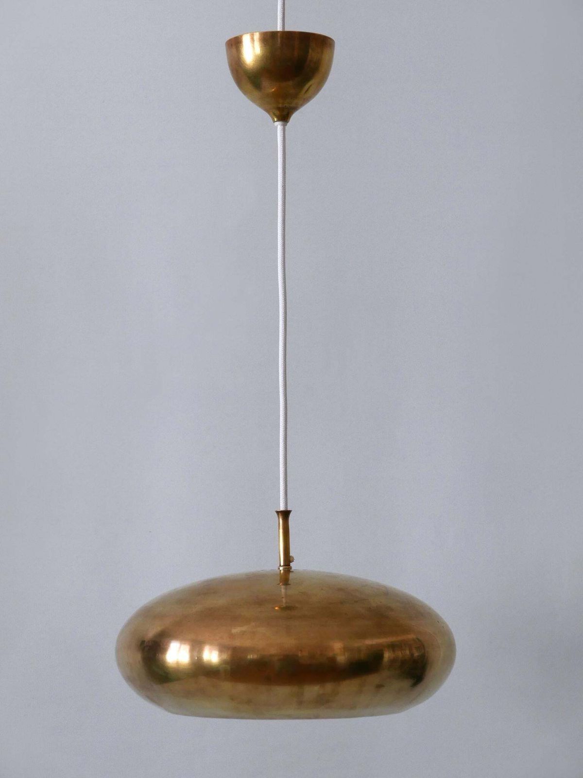 Rare Mid Century Modern Brass Pendant Lamp By Falkenbergs Belysning Sweden 1960s photo for sale