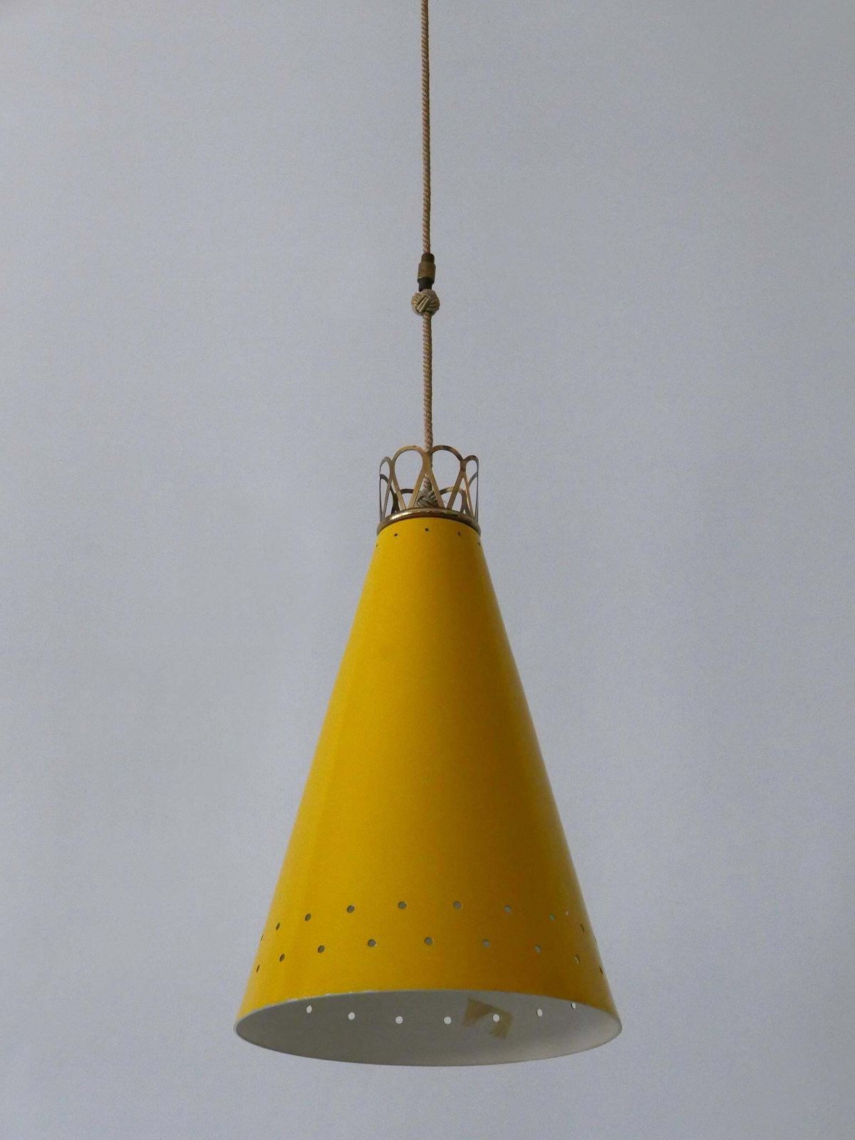 Elegant Mid Century Modern Pendant Lamp Or Hanging Light Germany 1950s photo furniture