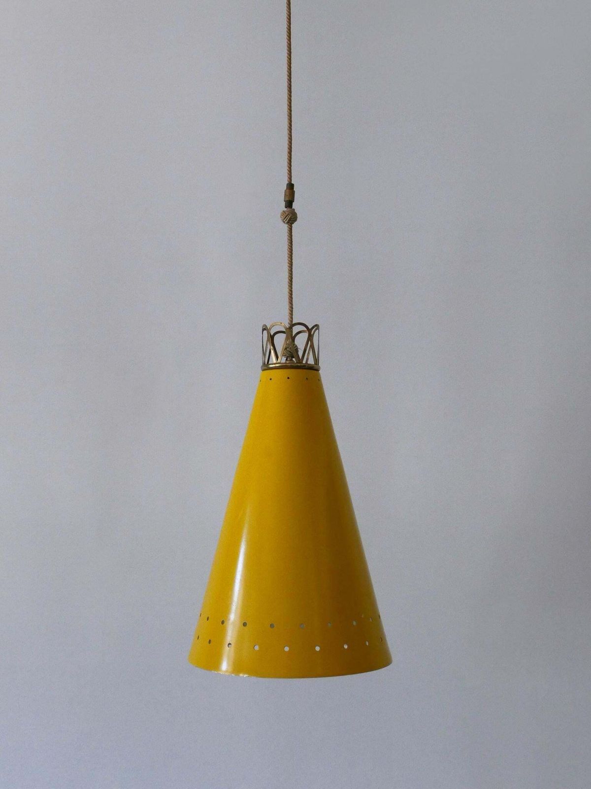 Elegant Mid Century Modern Pendant Lamp Or Hanging Light Germany 1950s photo Lighting
