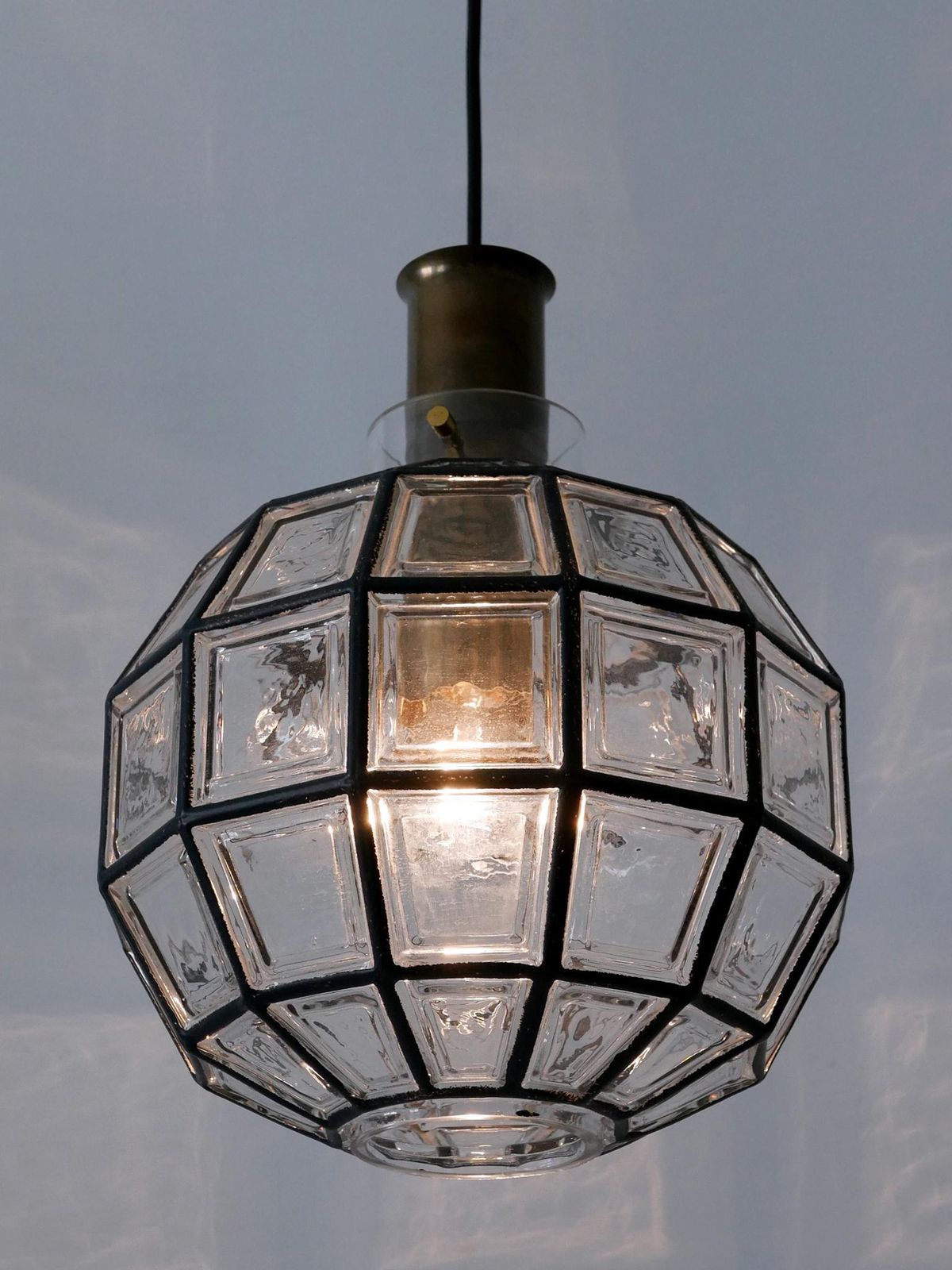 1560.0 Large Mid Century Modern Pendant Lamp By Glashütte Limburg Germany 1960s photo