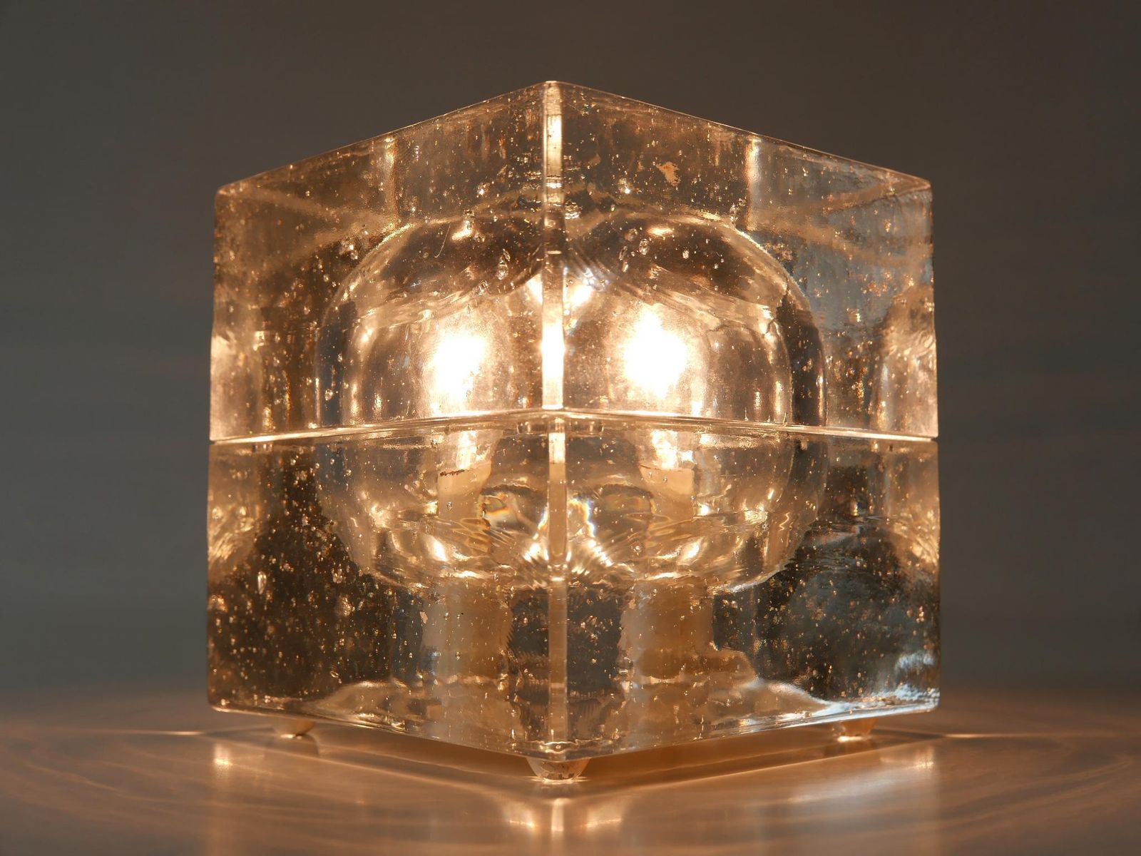 3098.0 Set Of Two Hand Blown Cubic Table Lamps By Müller & Zimmer, 1970s, Germany photo