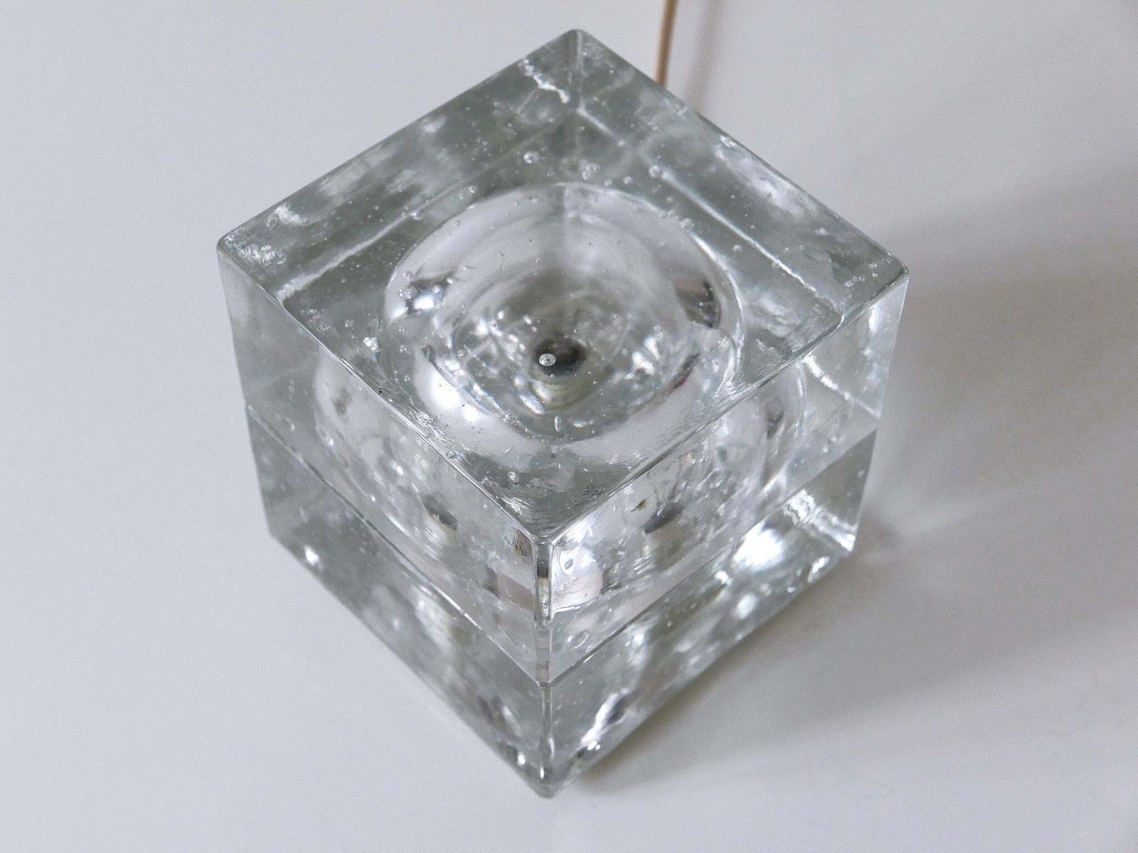 photo vintage Set Of Two Hand Blown Cubic Table Lamps By Müller & Zimmer, 1970s, Germany