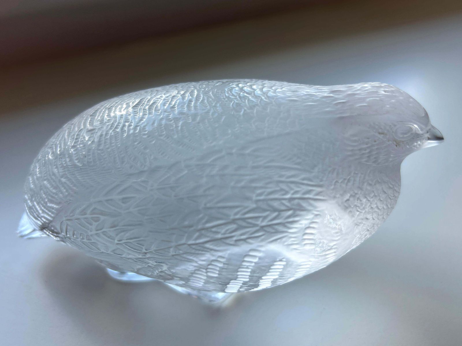 Beautiful & Highly Decorative Glass Quail Sculpture By Lalique France 1960s photo 619.0