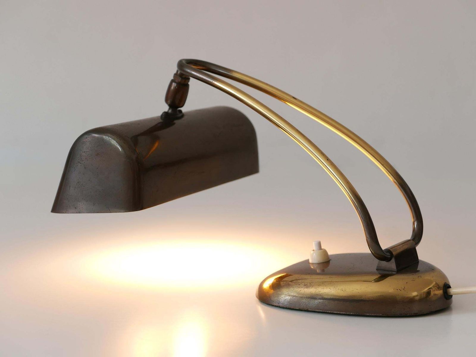Rare & Elegant Mid Century Modern Brass Piano Lamp Or Desk Light Germany 1950s photo furniture