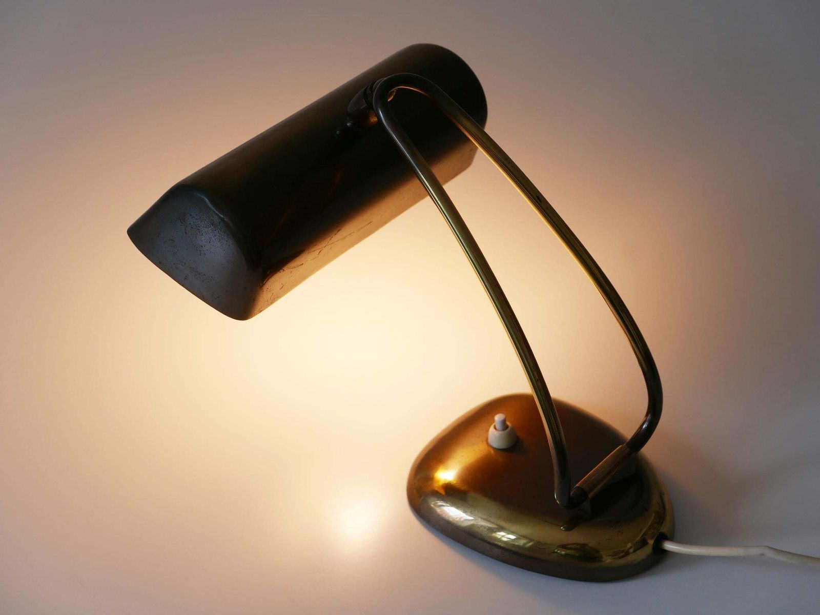 Rare & Elegant Mid Century Modern Brass Piano Lamp Or Desk Light Germany 1950s photo Lighting