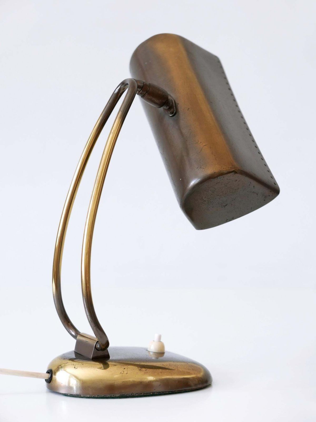 photo vinterior Rare & Elegant Mid Century Modern Brass Piano Lamp Or Desk Light Germany 1950s