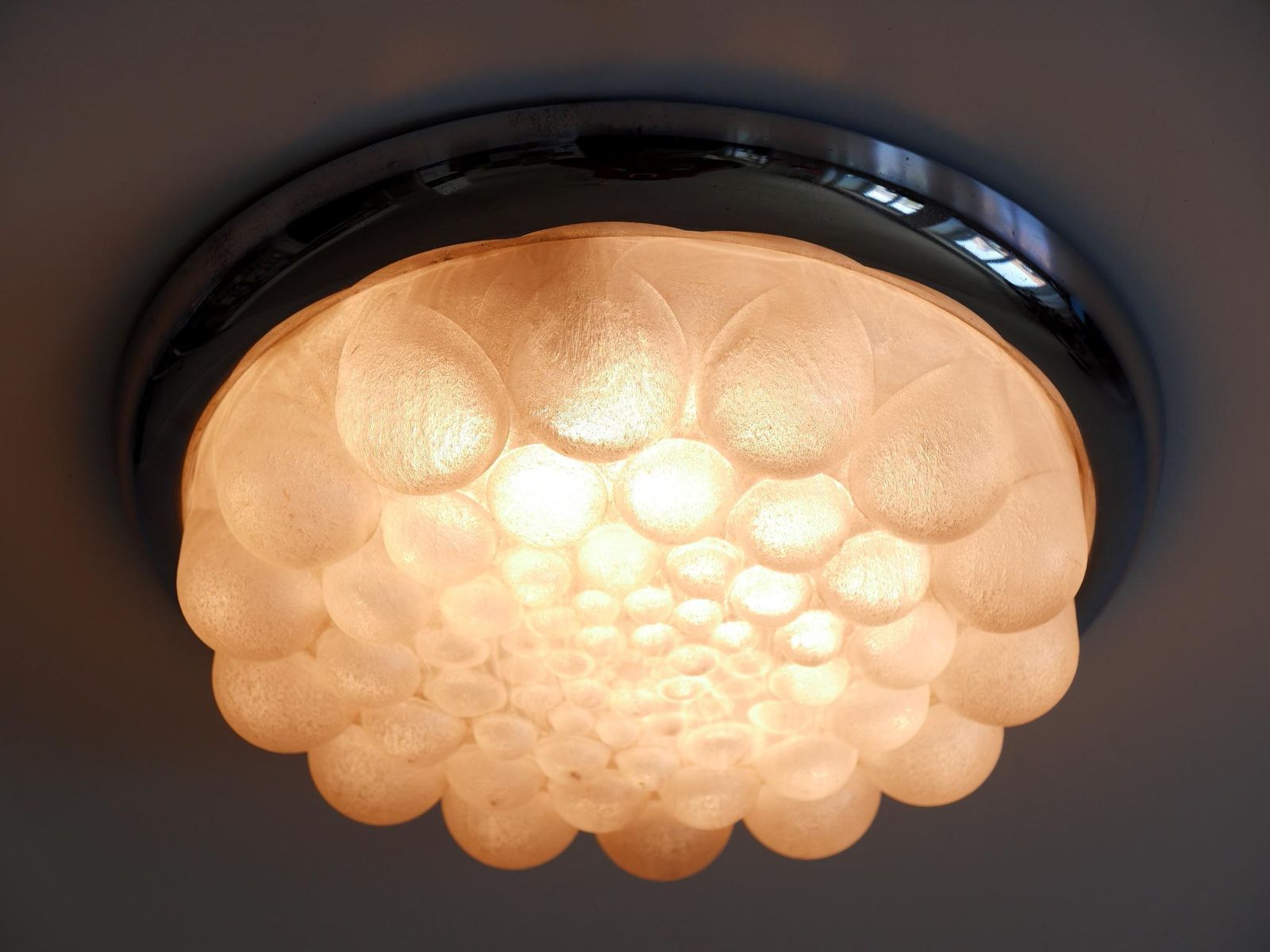 Amazing Mid Century Modern Bubble Flush Mount Or Wall Light Germany 1970s photo vintage