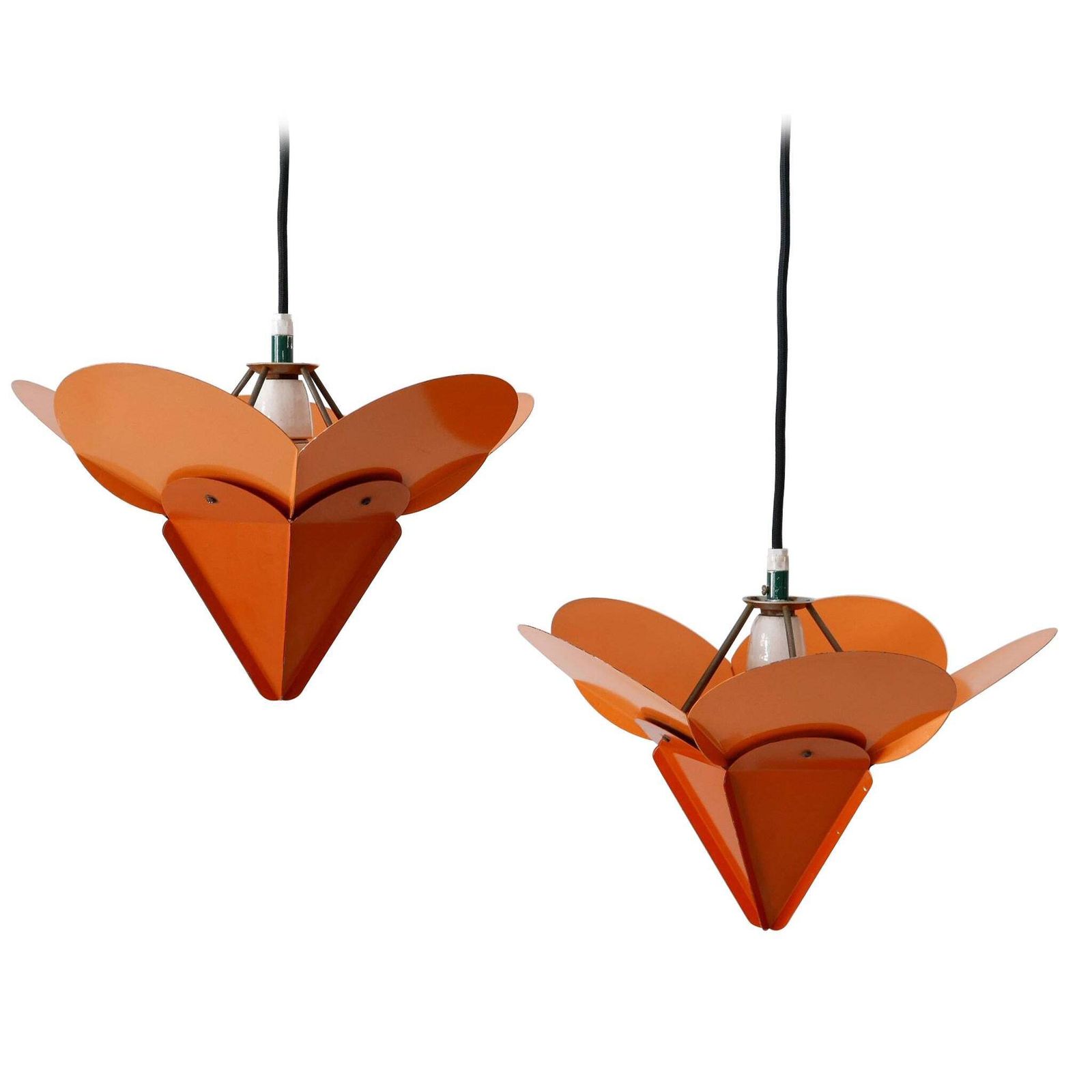 Set Of Two Unique Tivoli Flower Pendant Lamps By Simon Poul Henningsen 1958