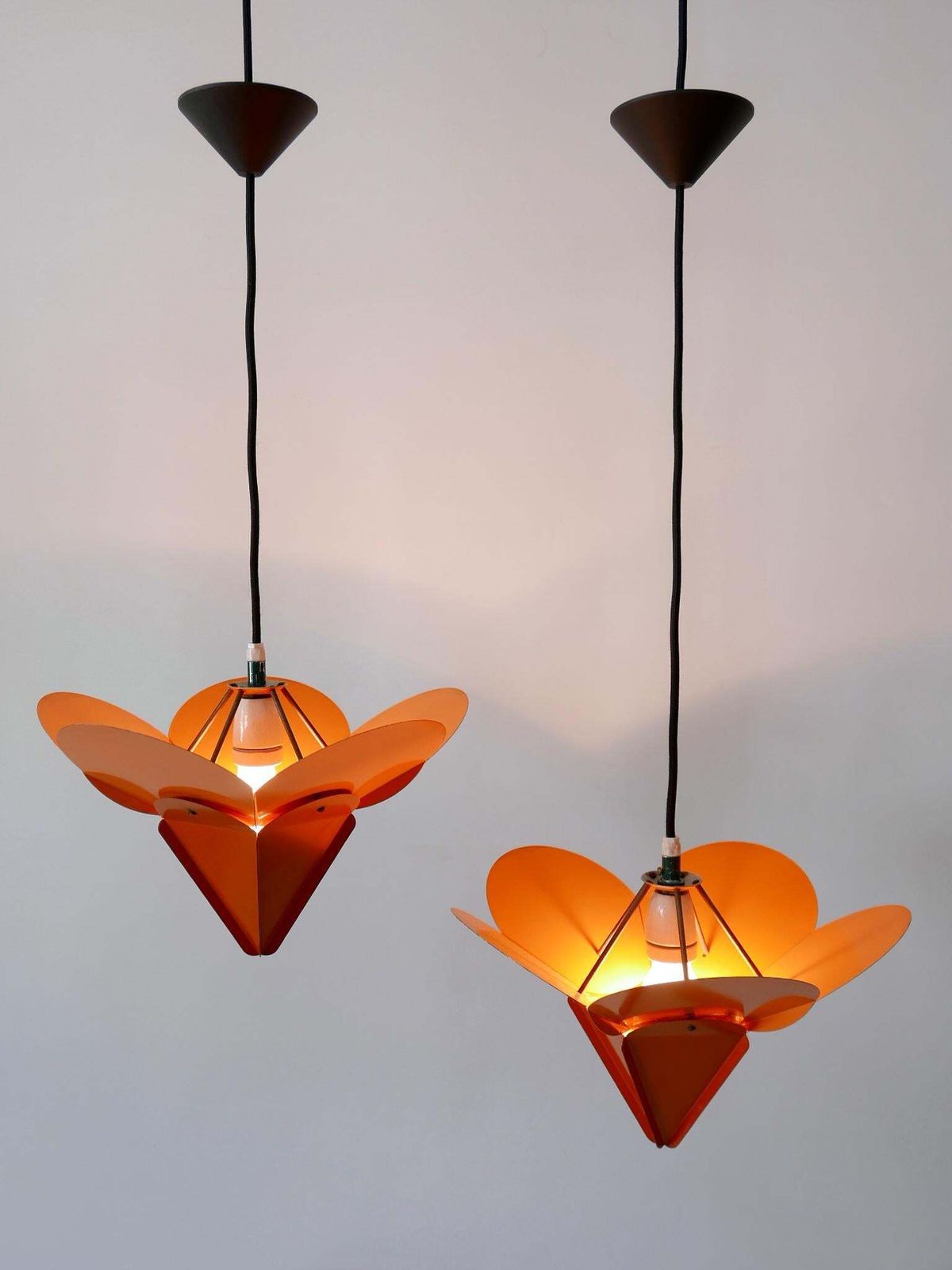 Set Of Two Unique Tivoli Flower Pendant Lamps By Simon Poul Henningsen 1958 photo buy