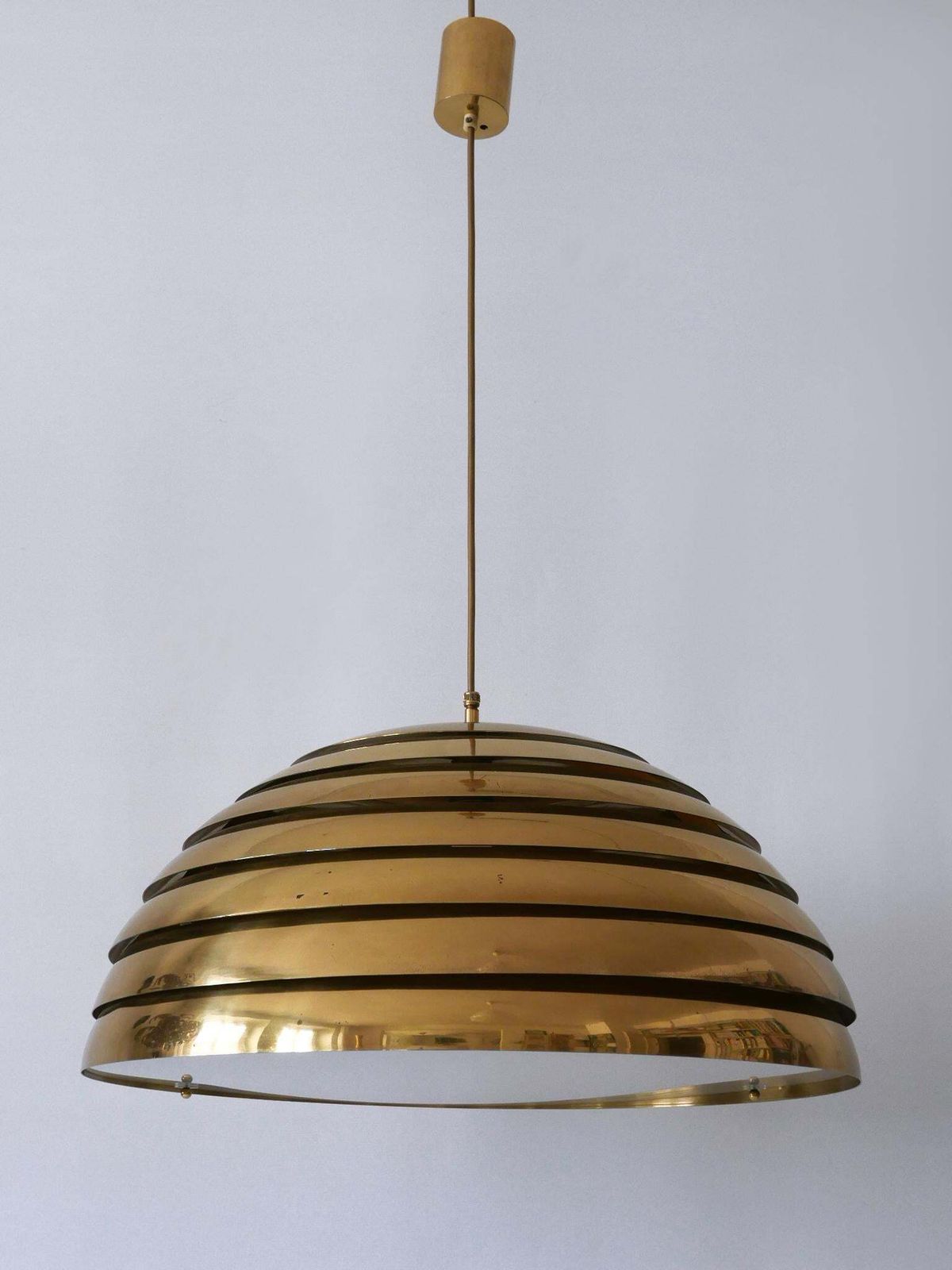 Lighting Large Mid Century Modern Pendant Lamp By Vereinigte Werkstätten Germany 1960s photo