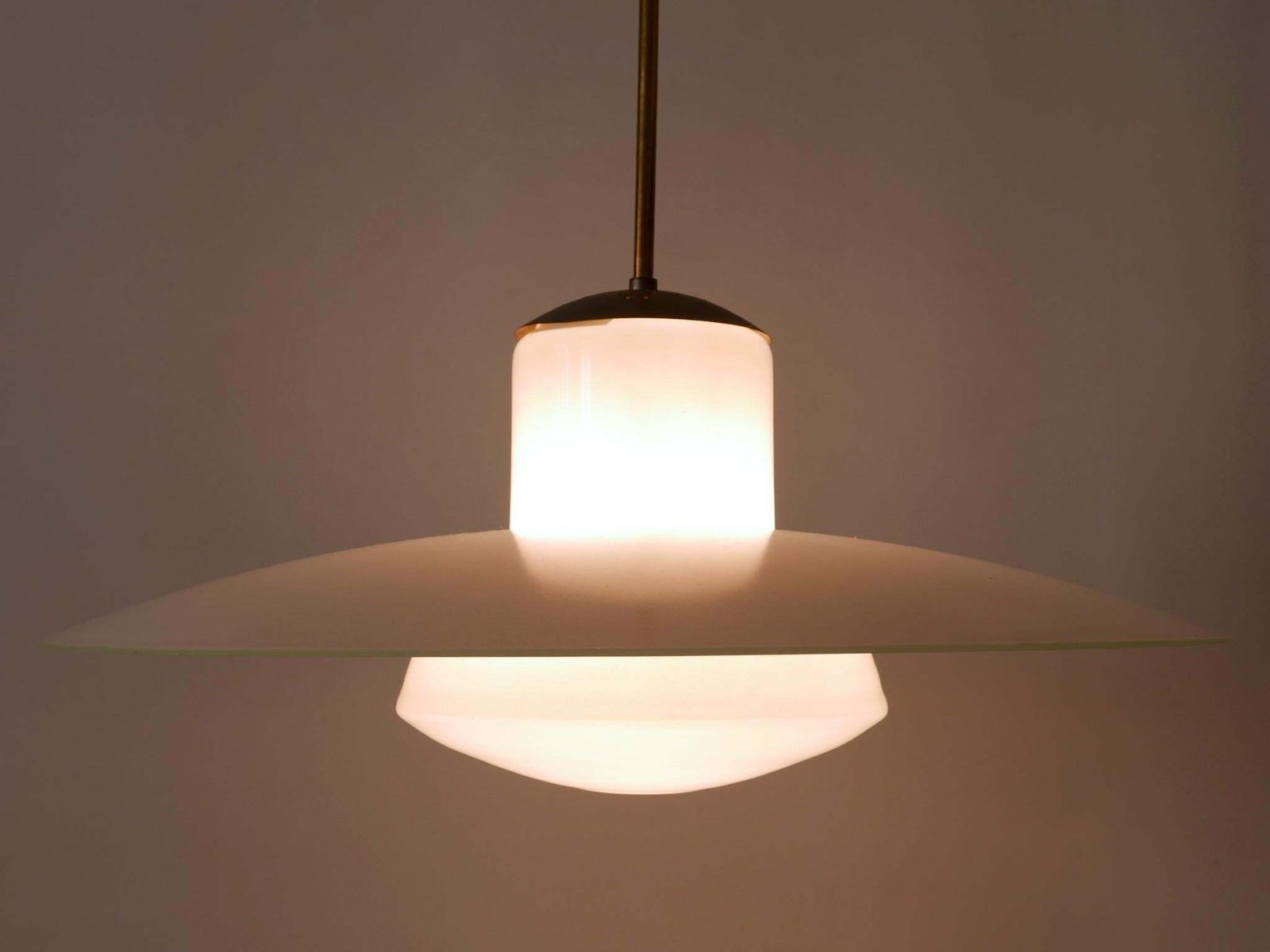 Lighting Rare Mid Century Modern Pendant Lamp By Wolfgang Tümpel For Doria Germany 1950s photo