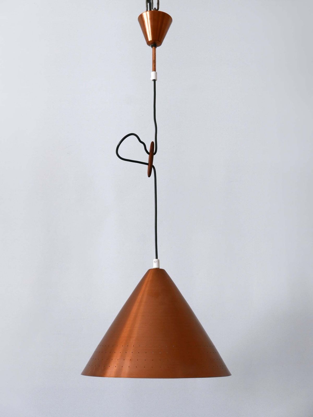 Rare Mid Century Modern Scandinavian Copper Pendant Lamp Or Hanging Light  1960s photo furniture
