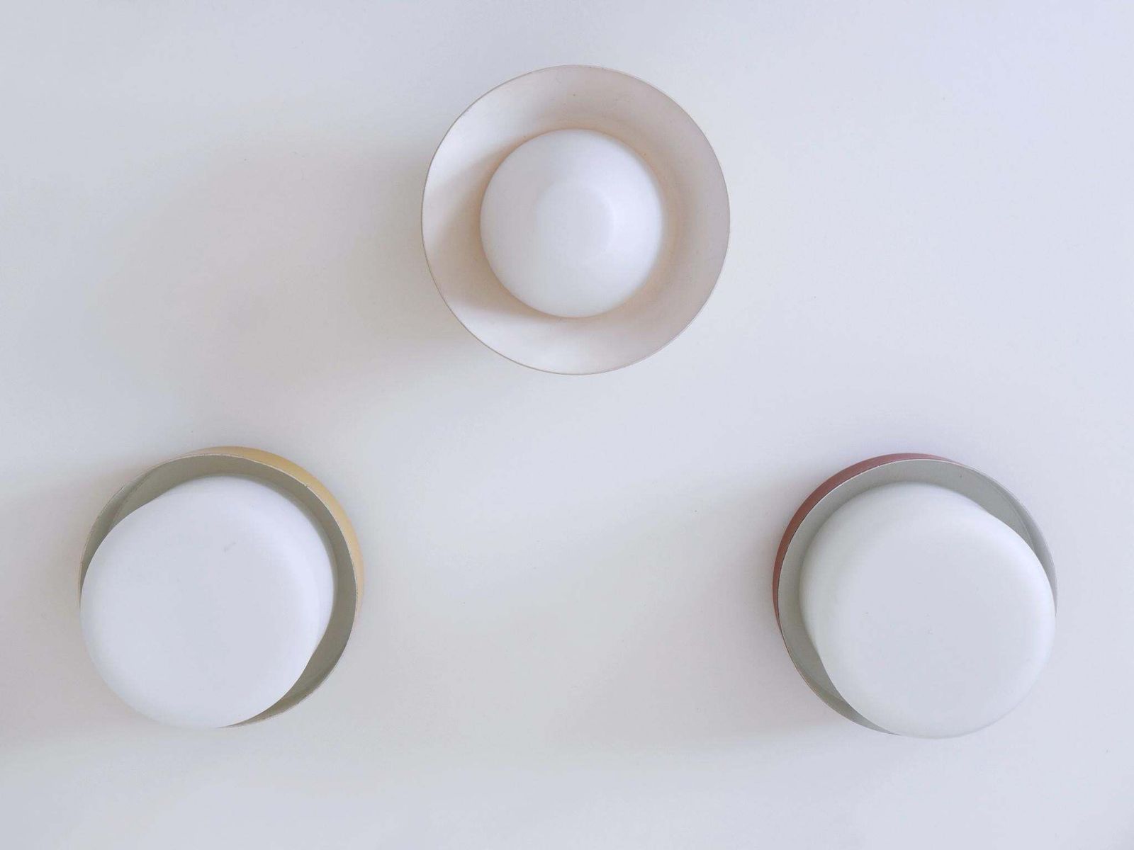 photo vintage Set Of Three Rare & Lovely Ceiling Fixtures Or Flush Mounts Germany 1960s
