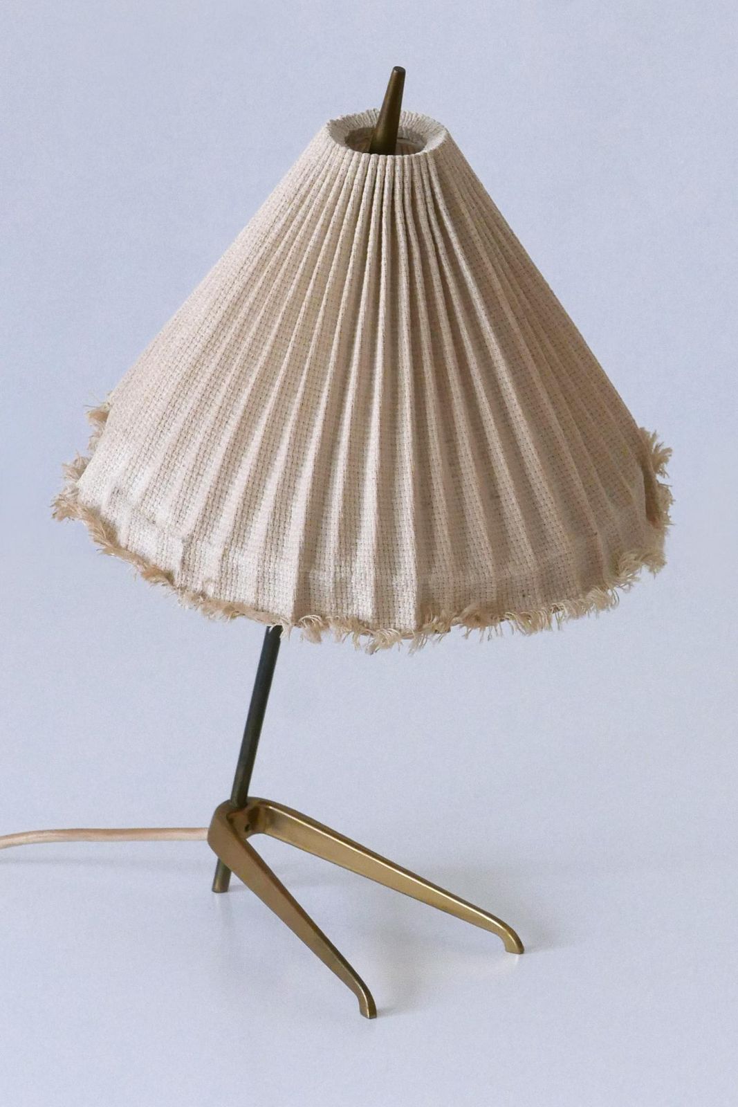 3097.0 Rare Mid Century Modern Brass Crowfoot Table Lamp By J.T. Kalmar Austria 1950s photo