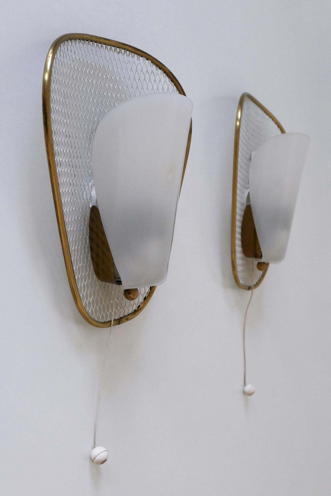 photo buy Set Of Two Rare & Elegant Mid Century Modern Sconces Or Wall Lamps Germany 1950s