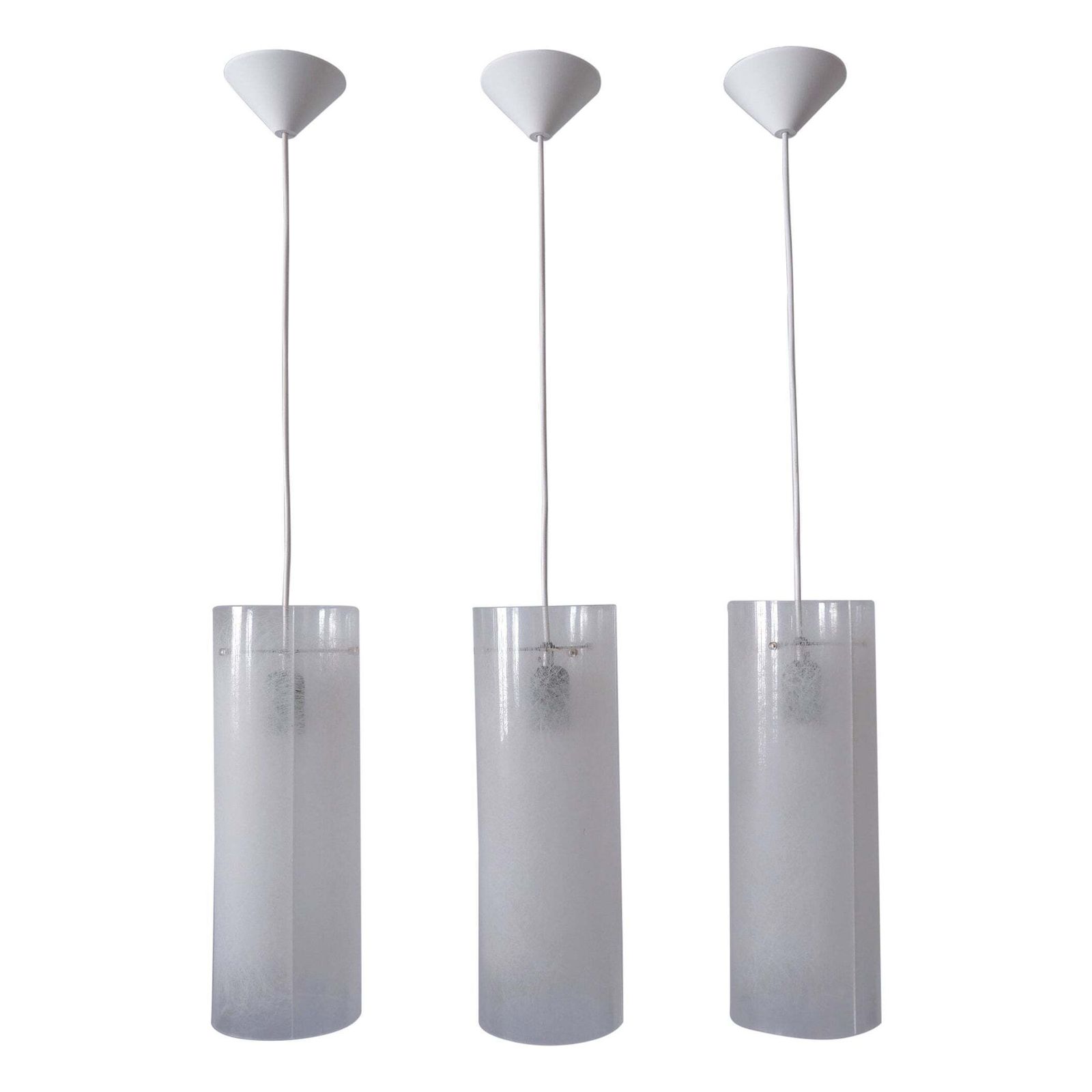 Set Of Three Mid Century Modern Pendant Lamps By Rupert Nikoll Austria 1970s
