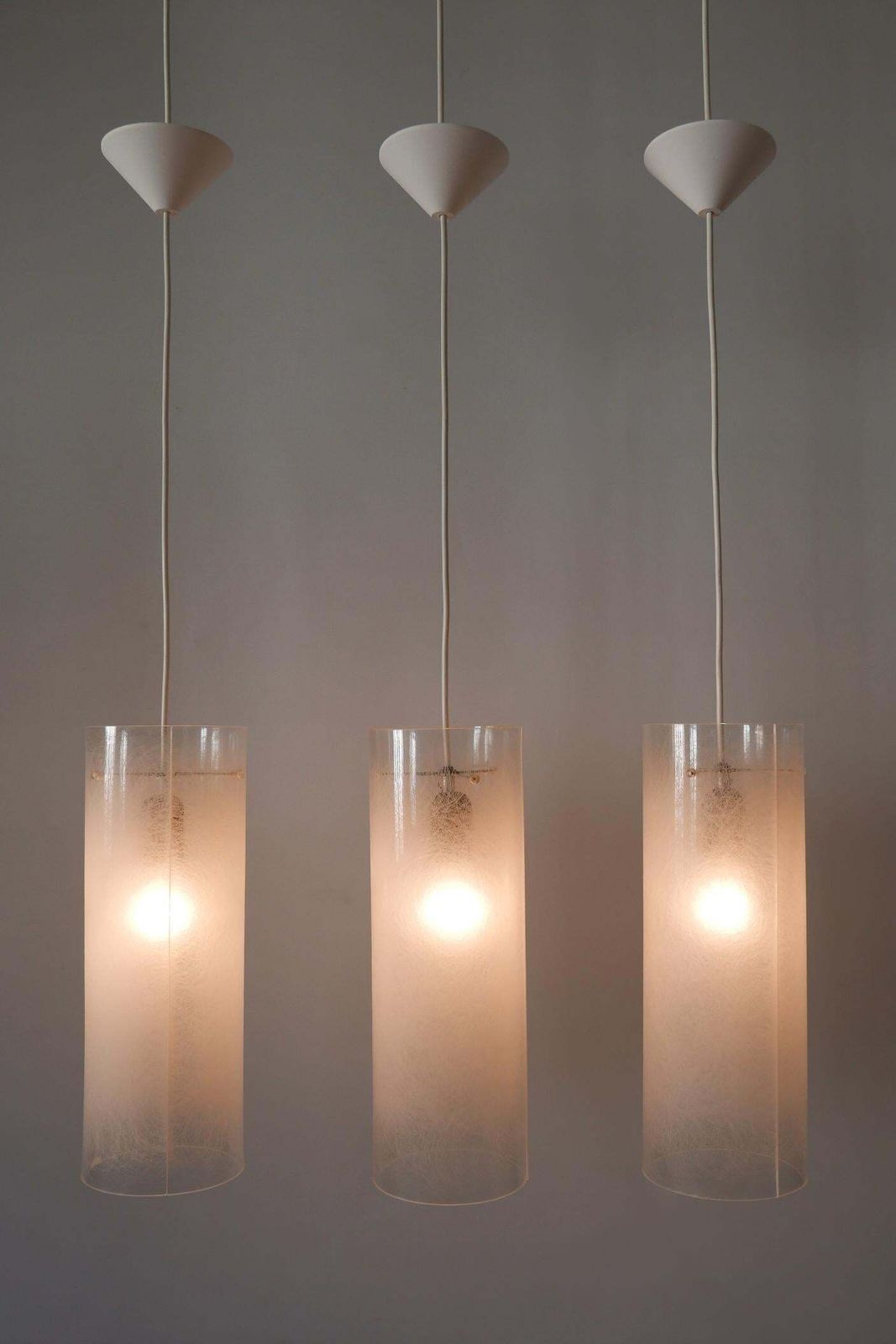 Set Of Three Mid Century Modern Pendant Lamps By Rupert Nikoll Austria 1970s photo furniture