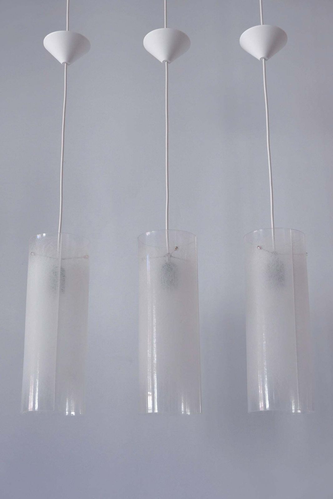 Set Of Three Mid Century Modern Pendant Lamps By Rupert Nikoll Austria 1970s photo for sale