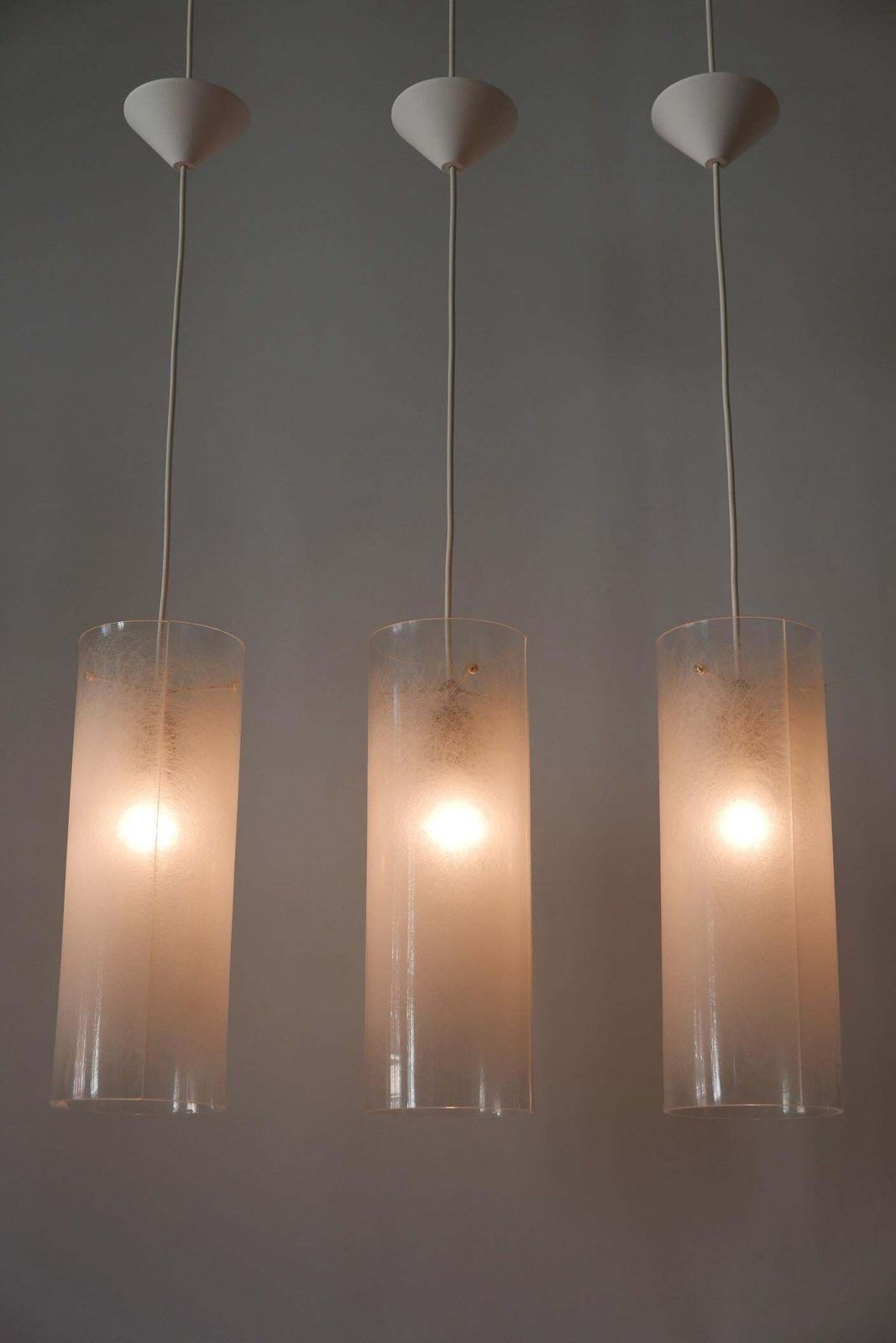 Set Of Three Mid Century Modern Pendant Lamps By Rupert Nikoll Austria 1970s photo Lighting