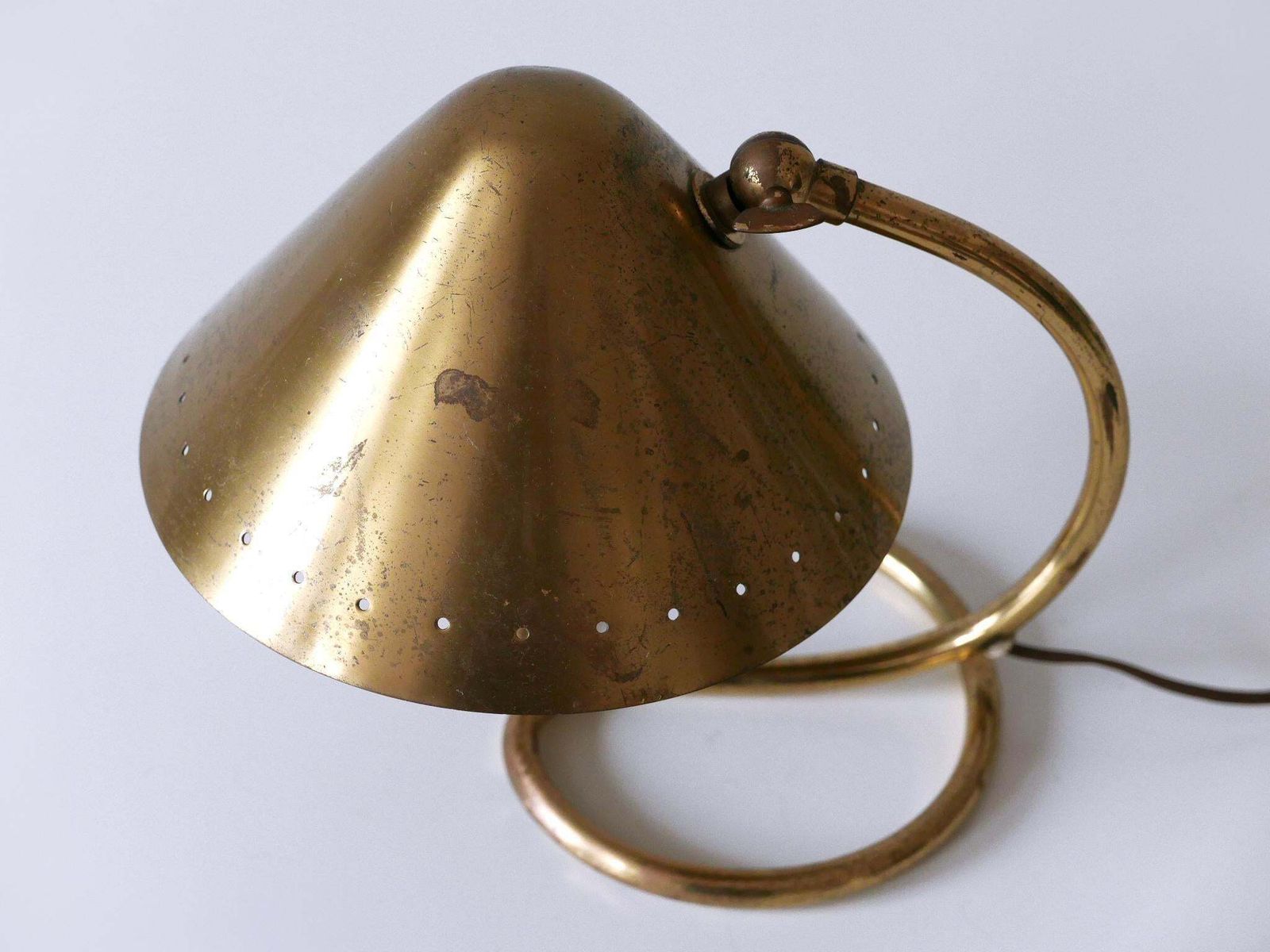 Lighting Rare And Lovely Mid Century Modern Brass Table Lamp Or Wall Light Sweden 1950s photo