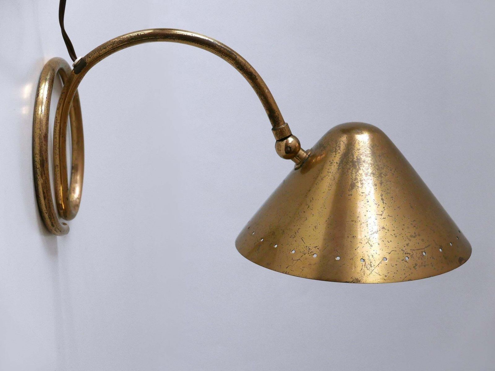 photo buy Rare And Lovely Mid Century Modern Brass Table Lamp Or Wall Light Sweden 1950s