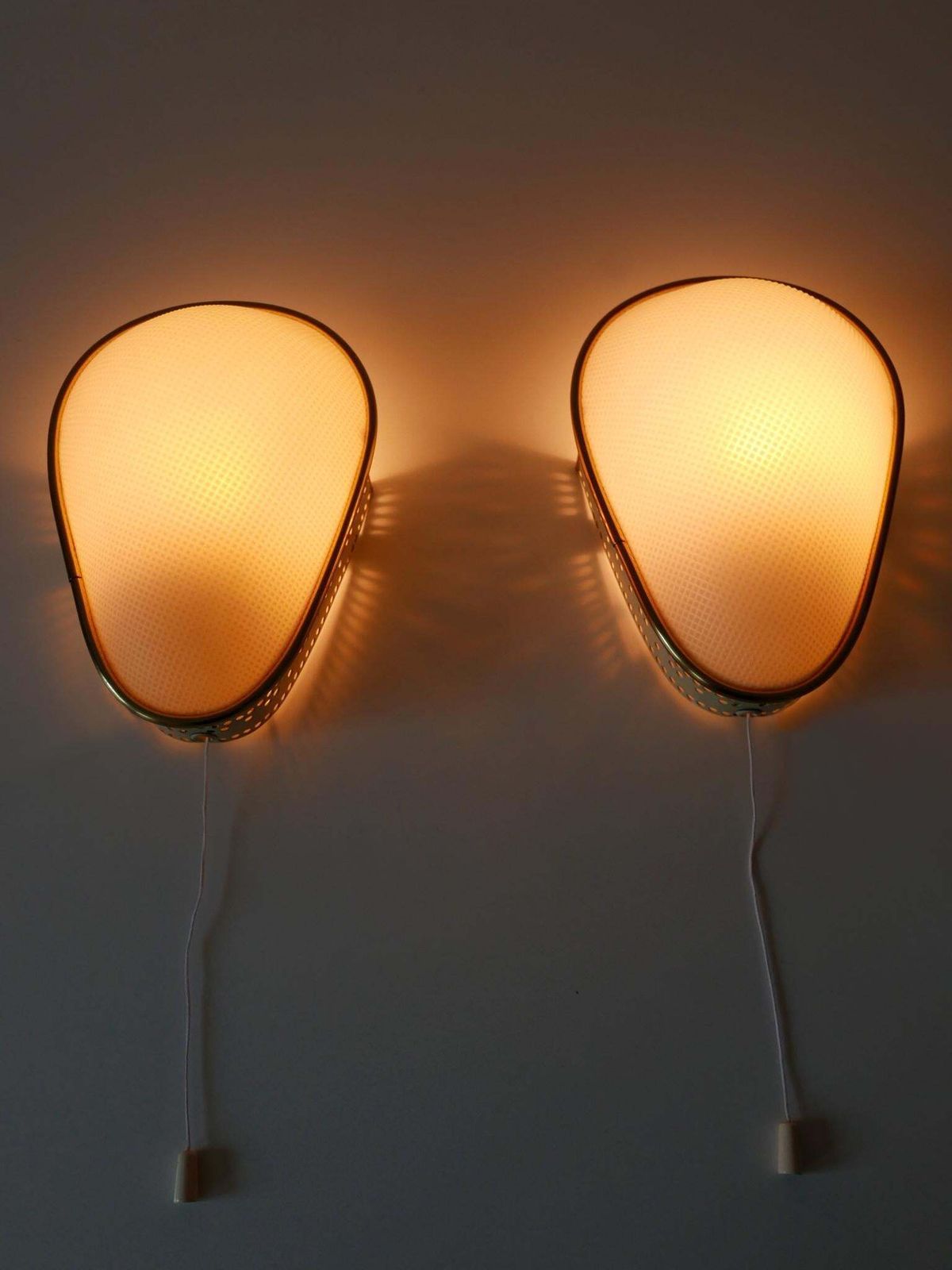 Set Of Two Rare & Elegant Mid Century Modern Sconces Or Wall Lamps Germany 1950s photo for sale