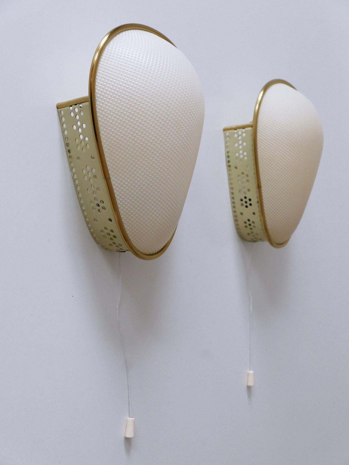 Lighting Set Of Two Rare & Elegant Mid Century Modern Sconces Or Wall Lamps Germany 1950s photo