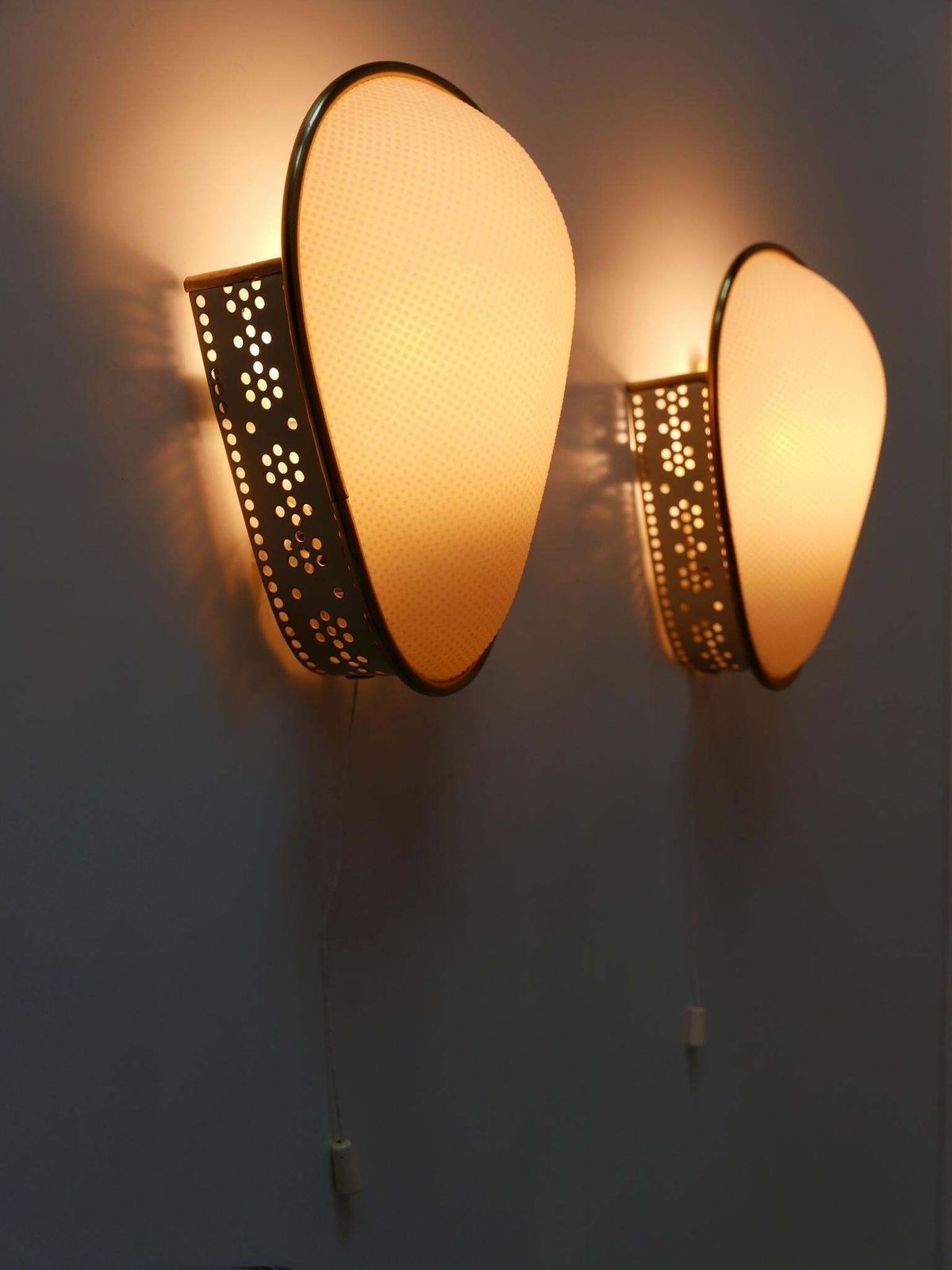 2213.0 Set Of Two Rare & Elegant Mid Century Modern Sconces Or Wall Lamps Germany 1950s photo
