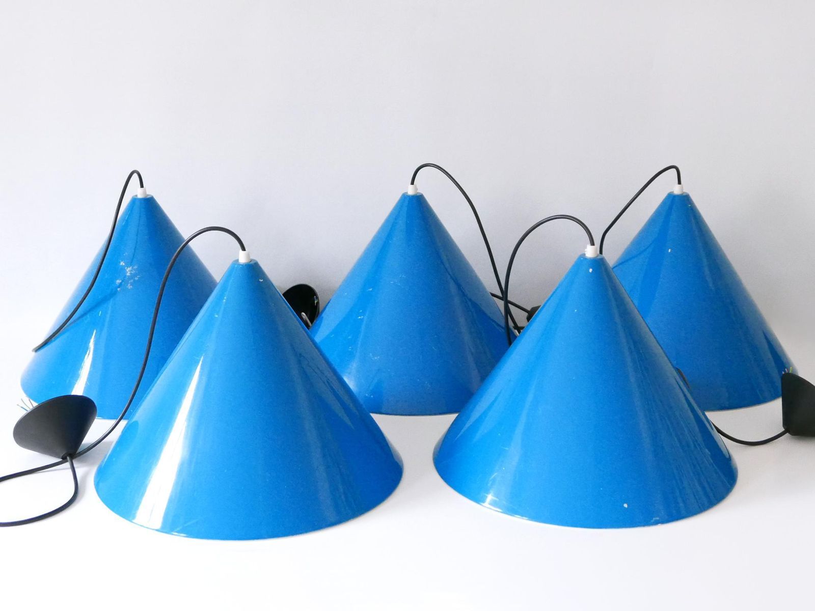 photo for sale Large Mid Century Modern Billard Pendant Lamps By Louis Poulsen Denmark 1960s