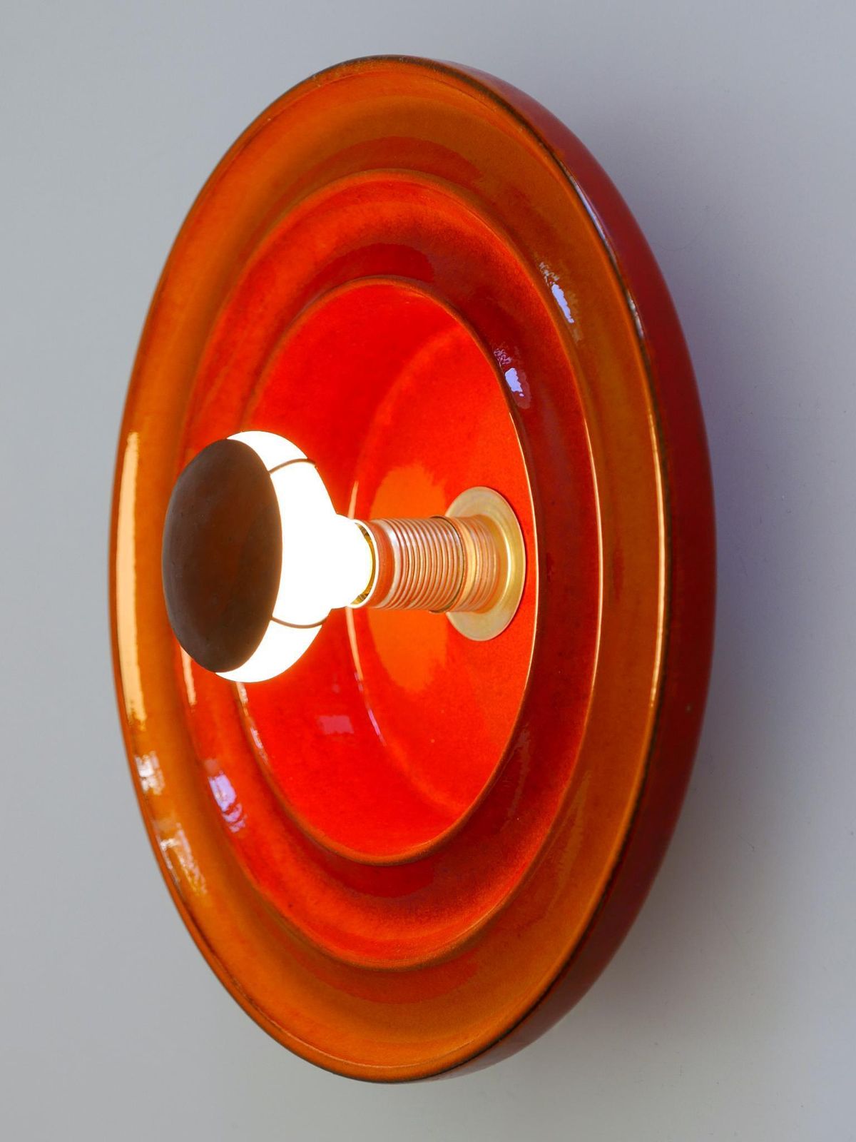 photo vinterior Highly Decorative Mid Century Modern Ceramic Sconce Or Wall Light Germany 1960s