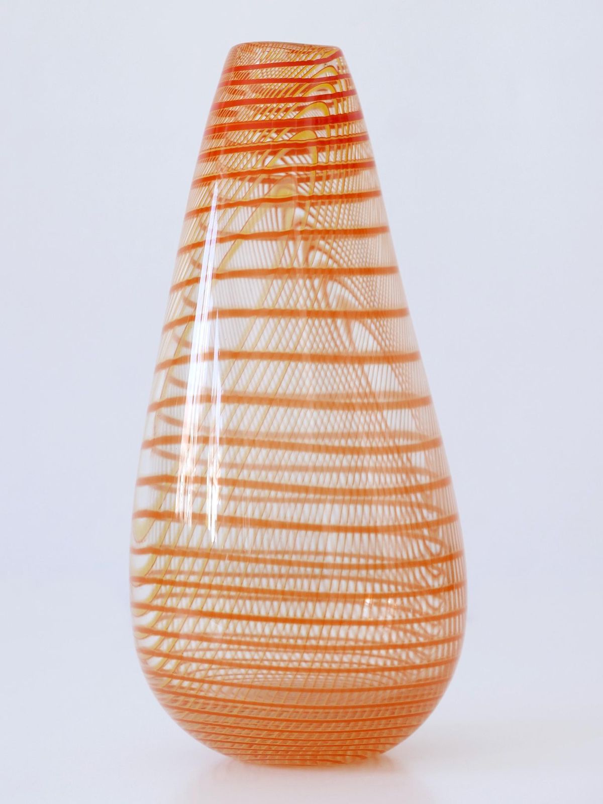 Signed & Limited Edition Art Glass Vase By Olle Brozén For Kosta Boda Sweden photo for sale