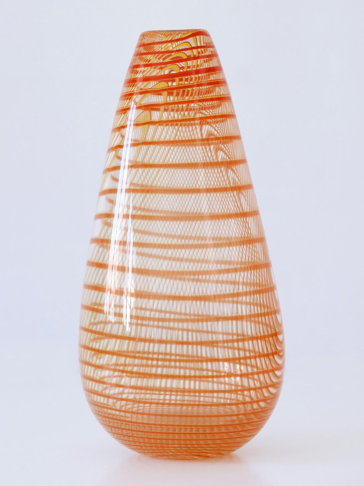 Signed & Limited Edition Art Glass Vase By Olle Brozén For Kosta Boda Sweden photo vintage