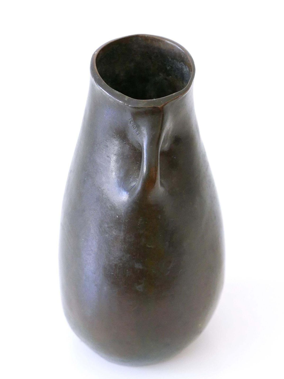 photo vinterior Rare And Elegant Mid Century Modern Bronze Vase Germany 1960s Signed: Rnr