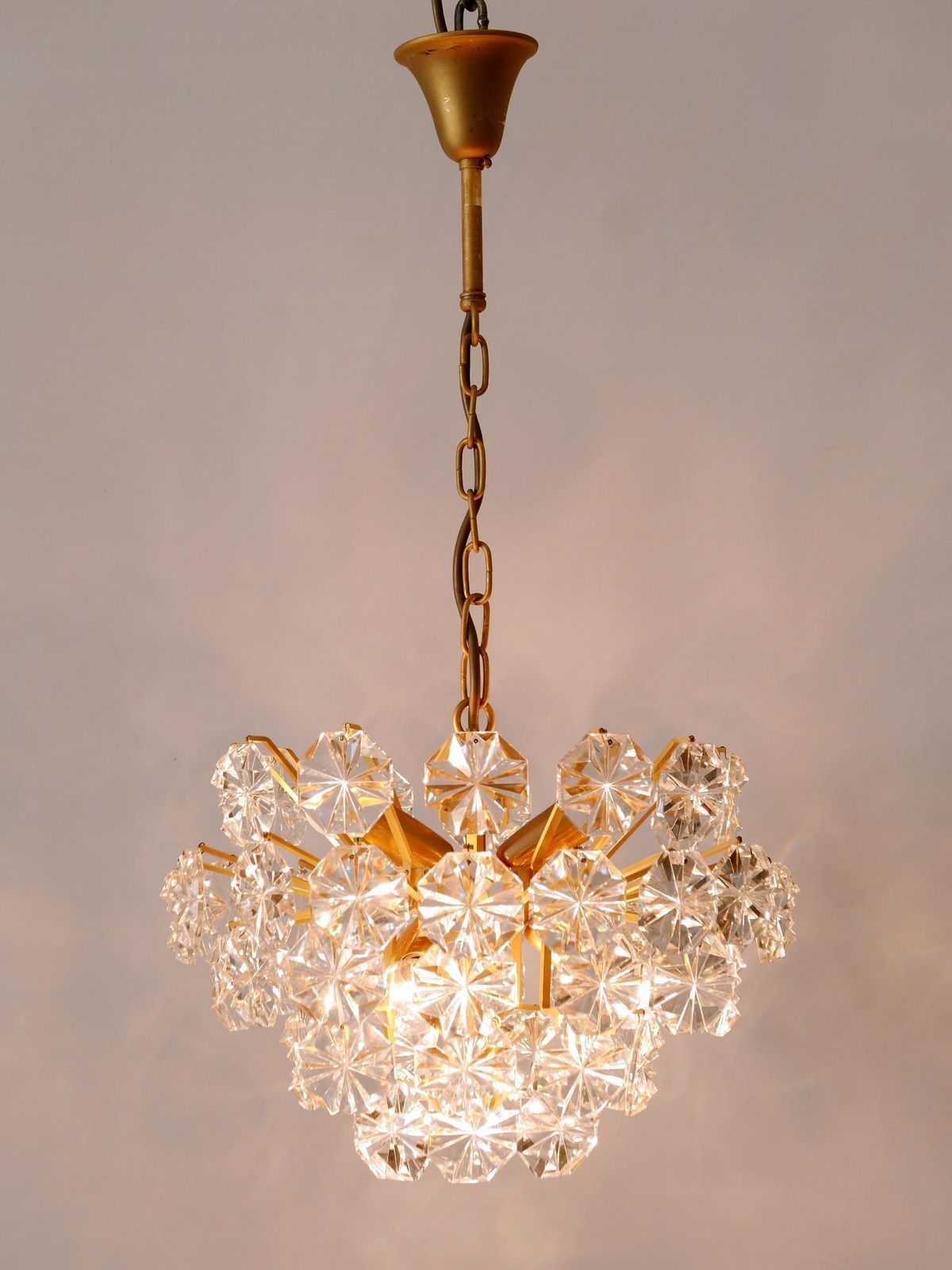 Elegant Mid Century Modern Crystal Chandelier By Christoph Palme Germany 1970s photo furniture