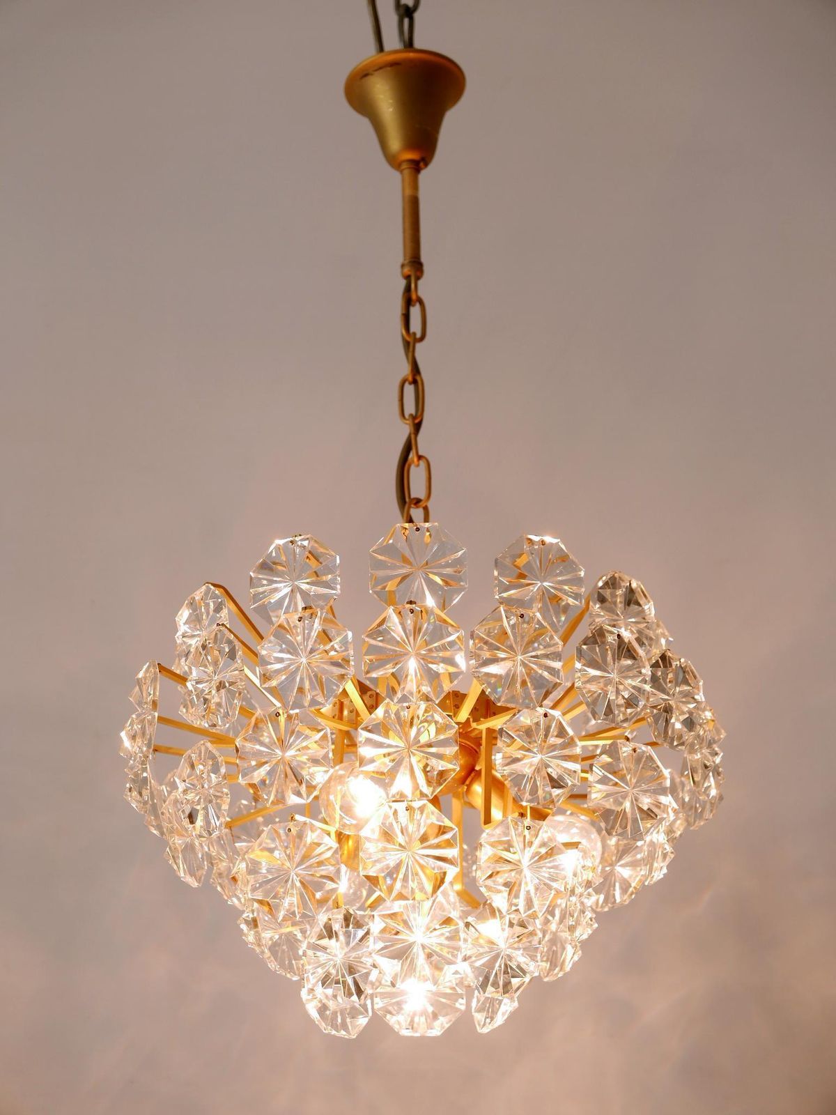 Elegant Mid Century Modern Crystal Chandelier By Christoph Palme Germany 1970s photo Lighting