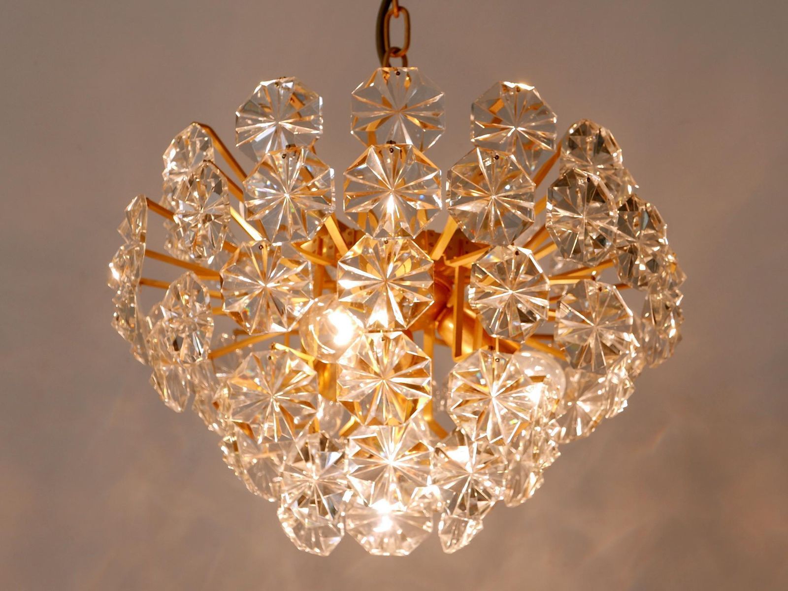 photo furniture Elegant Mid Century Modern Crystal Chandelier By Christoph Palme Germany 1970s