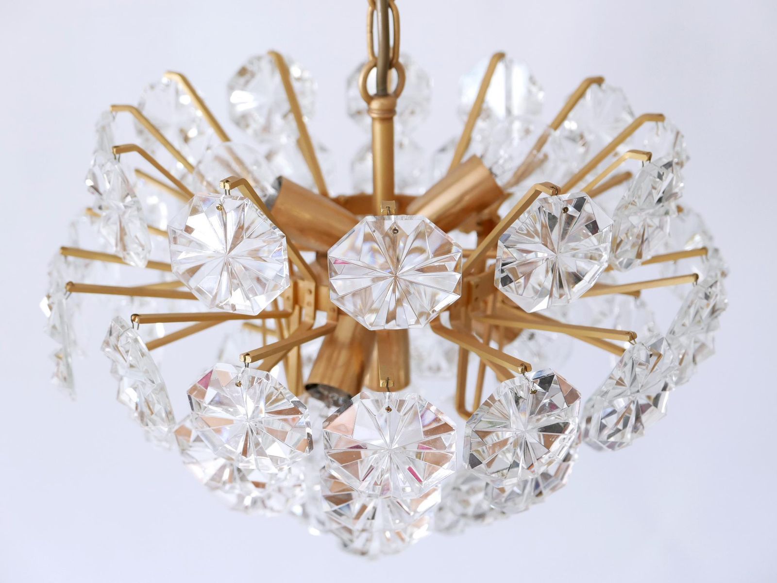 3097.0 Elegant Mid Century Modern Crystal Chandelier By Christoph Palme Germany 1970s photo