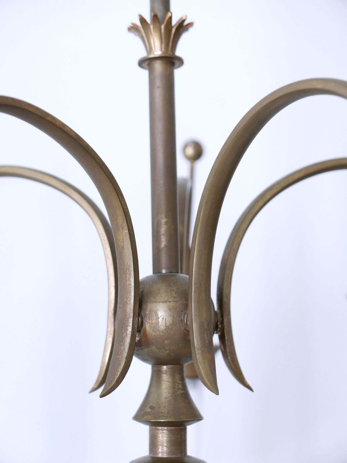 photo vintage Exceptional Five Flamed Art Deco Chandelier Or Ceiling Lamp Germany 1930s