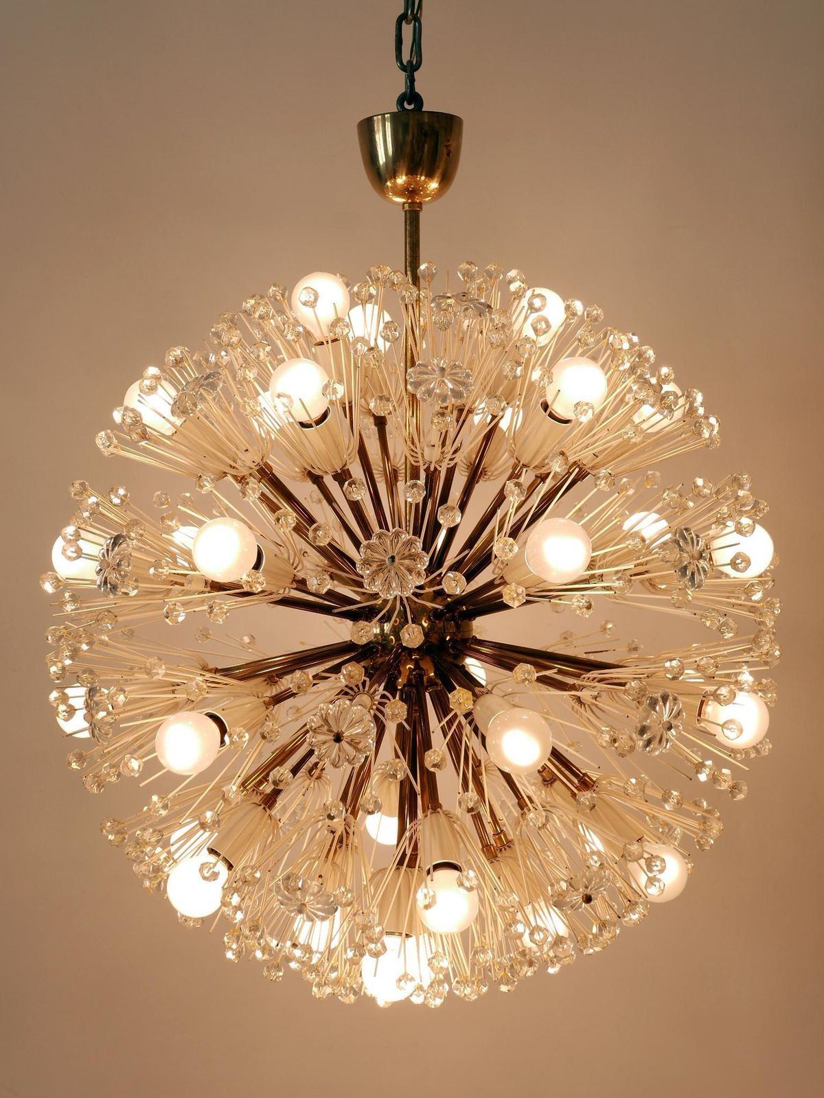 Large 33 Lights Chandelier Dandelion By Emil Stejnar For Rupert Nikoll 1950s photo vinterior