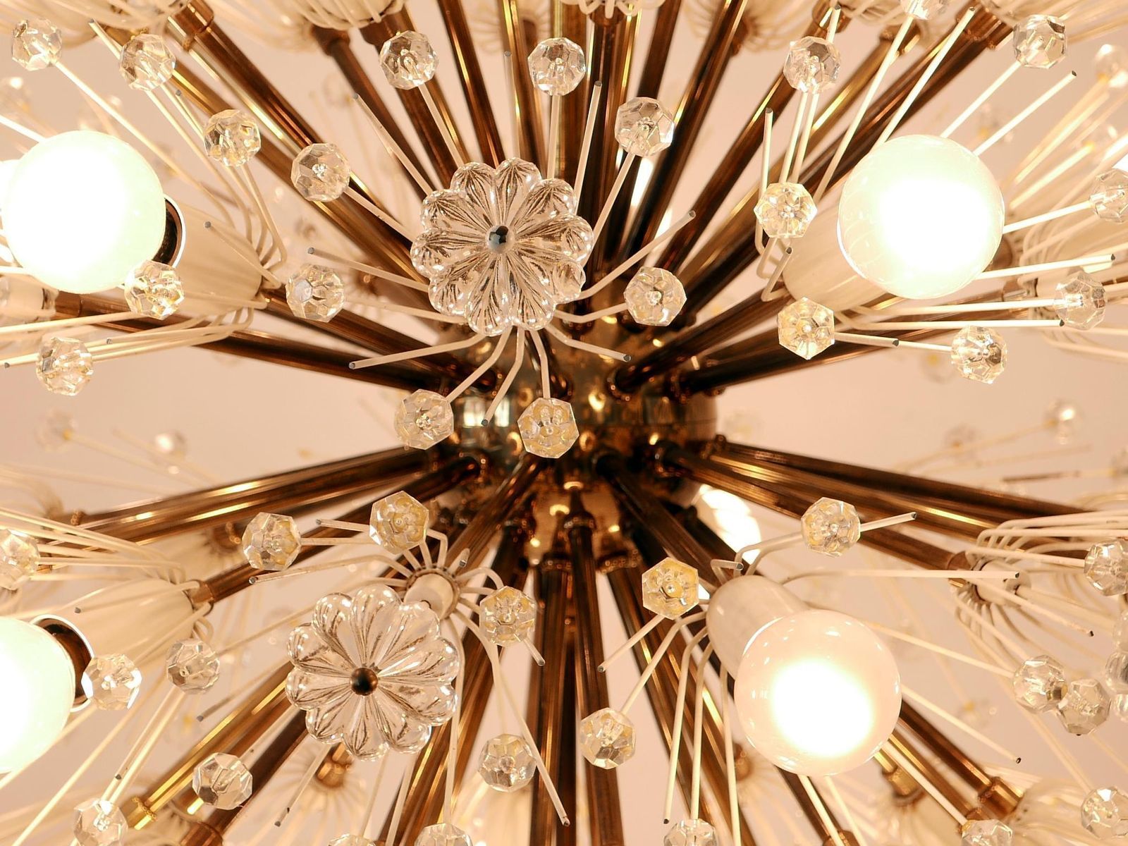 Lighting Large 33 Lights Chandelier Dandelion By Emil Stejnar For Rupert Nikoll 1950s photo