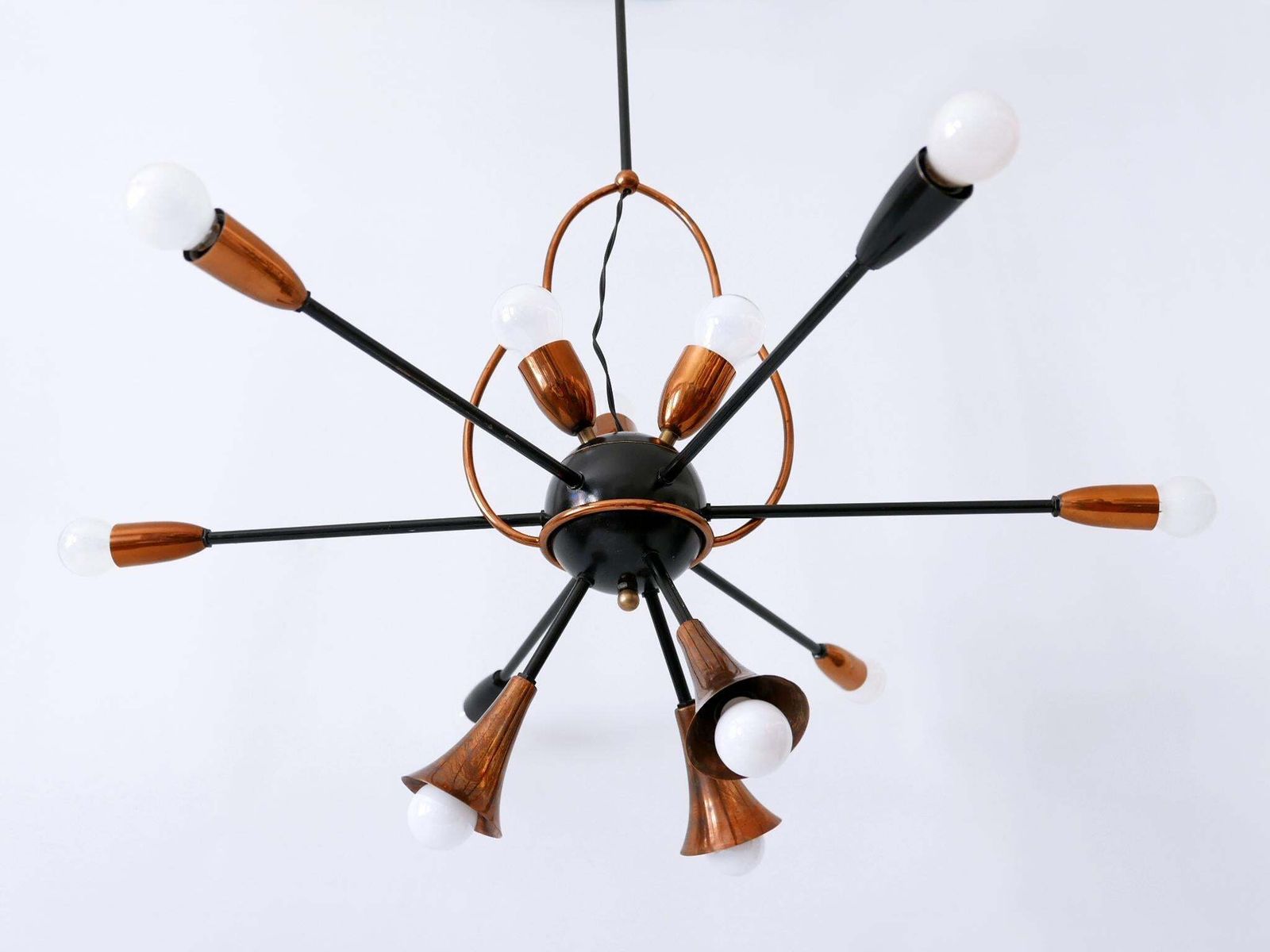photo furniture Exceptional Twelve Flamed Sputnik Chandelier Or Pendant Lamp Austria 1950s