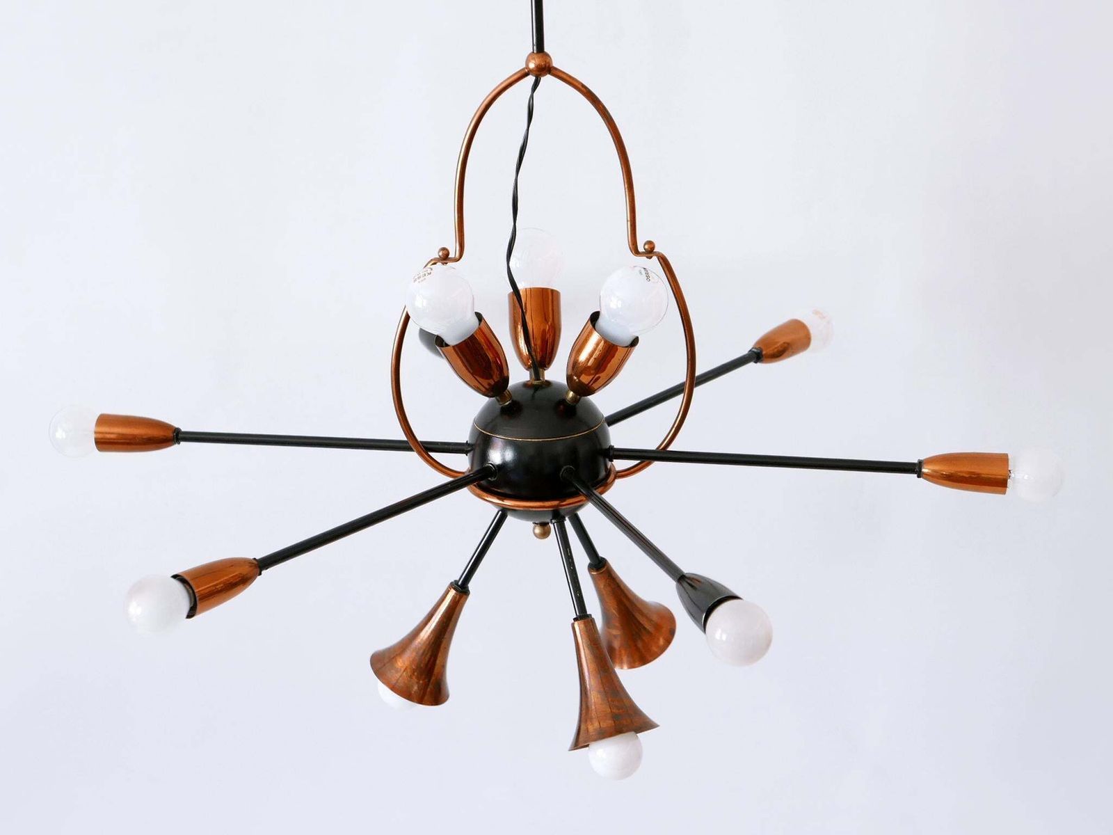 photo buy Exceptional Twelve Flamed Sputnik Chandelier Or Pendant Lamp Austria 1950s