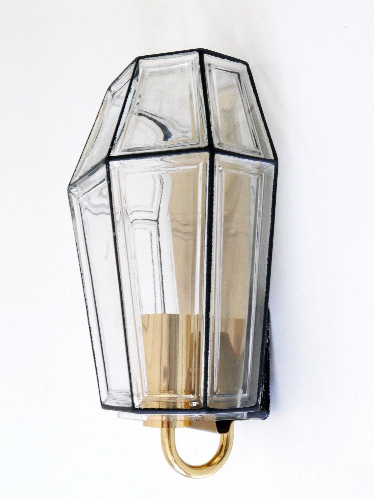 photo vintage Set Of Two Mid Century Modern Sconces Or Wall Fixtures By Glashütte Limburg