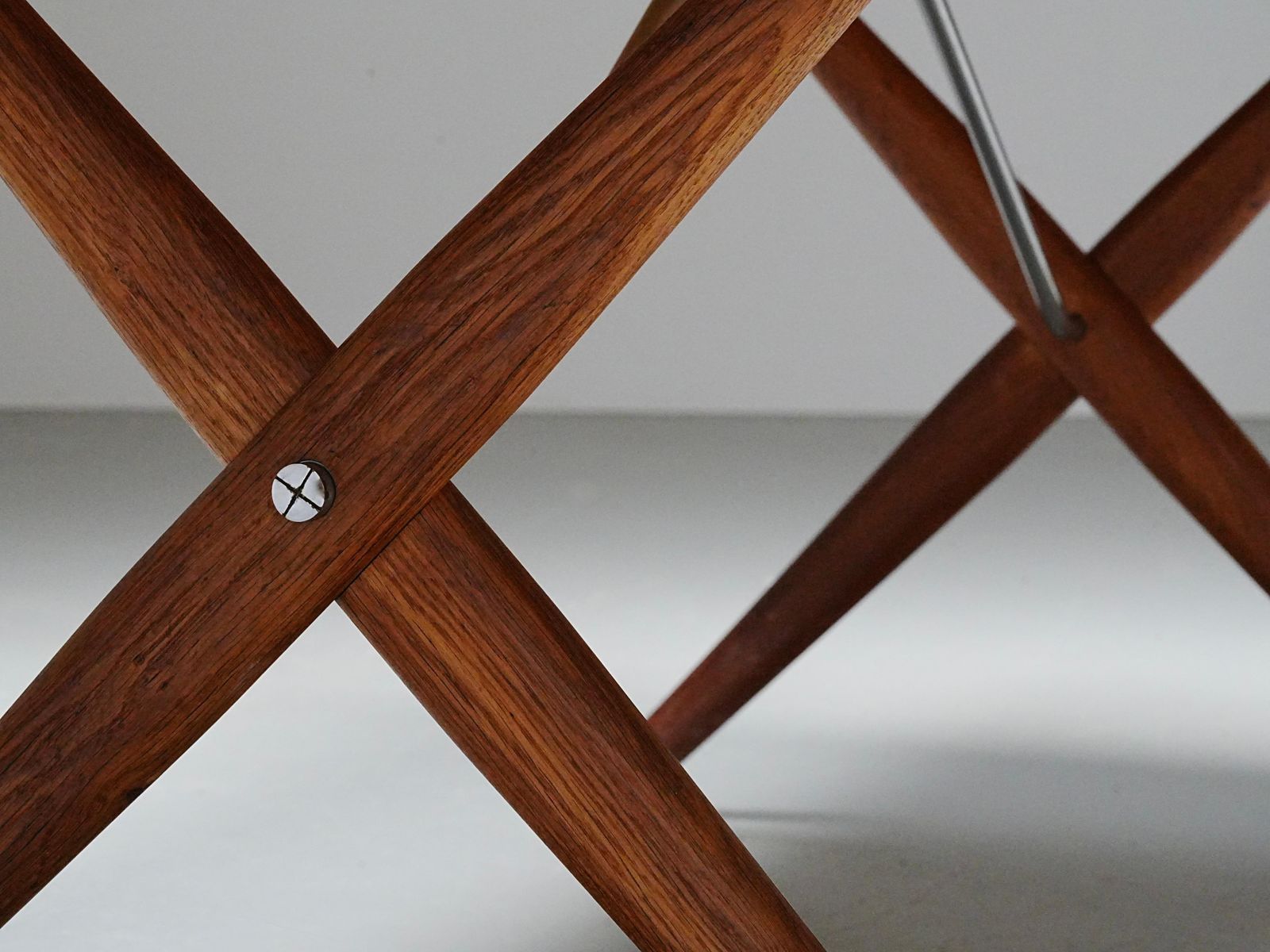 Hans Wegner Voor Andreas Tuck – Eettafel 303 In Eiken En Metaal, Denemarken, Ca. Jaren 1950 photo vintage