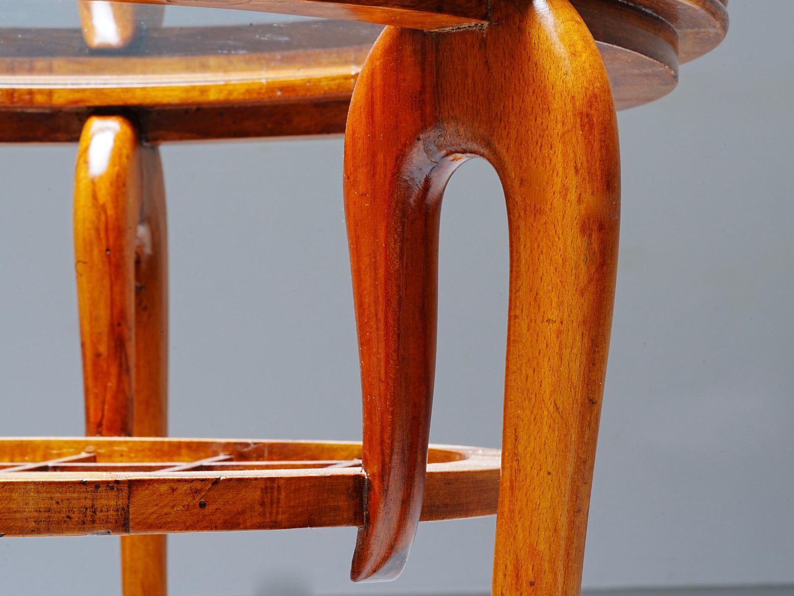 Round Coffee Table In Walnut And Glass, Italy, 1950's photo buy