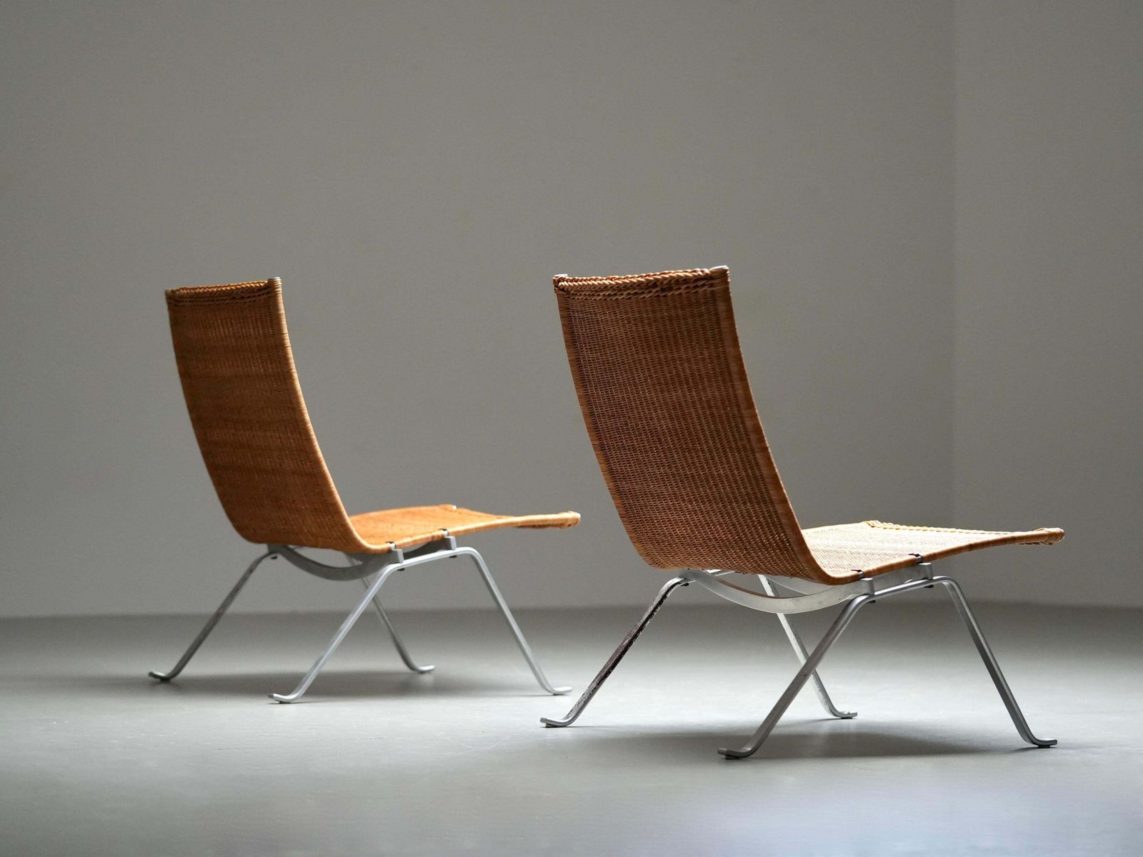 Furniture Set Of 2 Pk 22 Chairs By Poul Kjaerholm For E. Kold Christensen, Denmark, 1955 photo